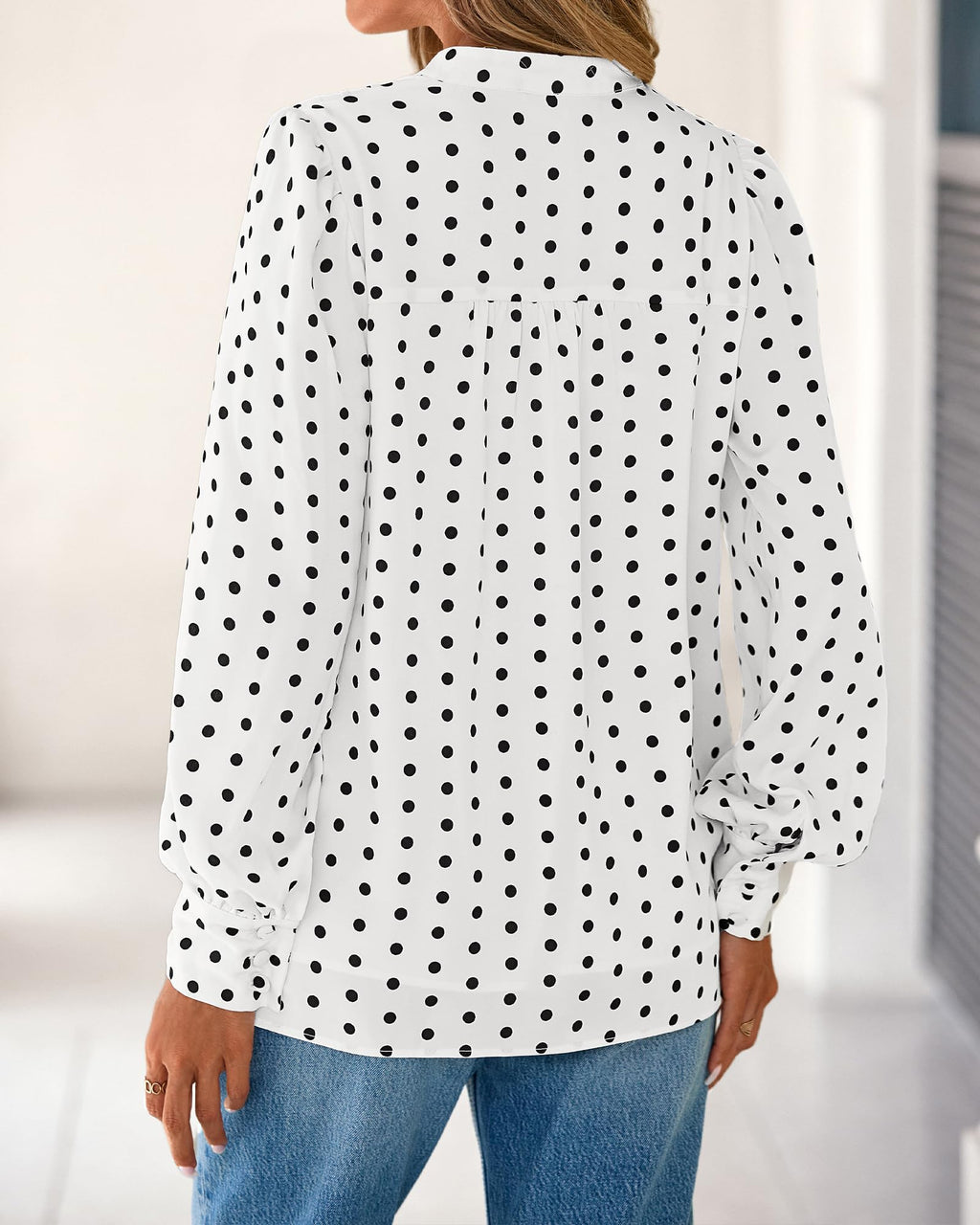 BTFBM Womens Tops Dressy Casual Spring Boho Floral V Neck Long Sleeve Half Button Down Shirt Work Business Blouses