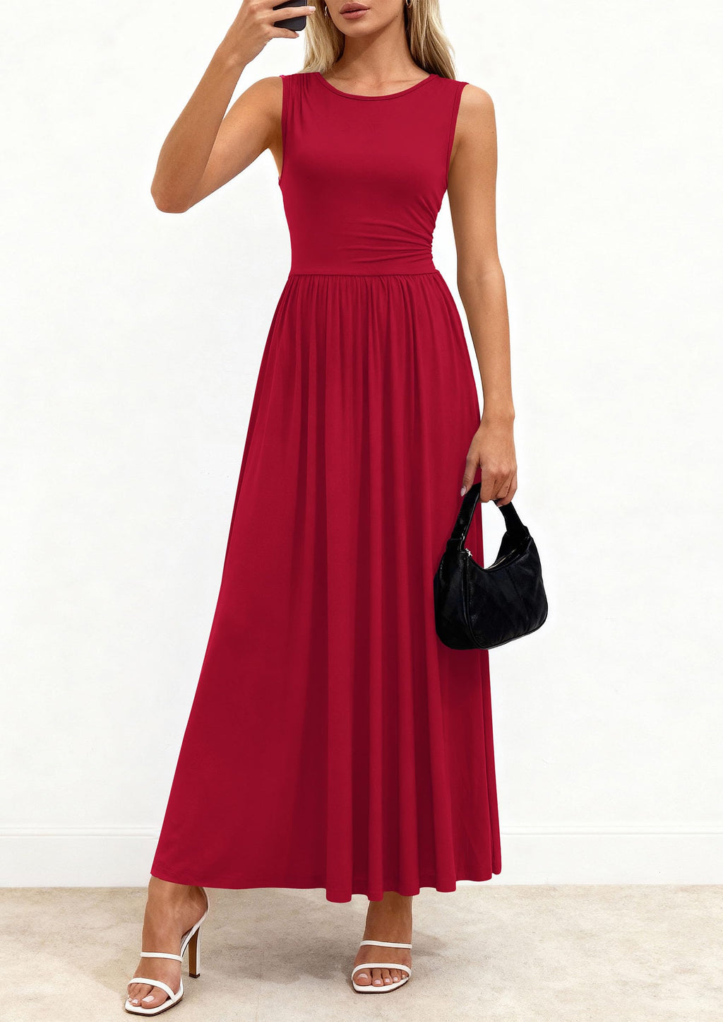 PRETTYGARDEN Summer Maxi Dresses for Women Sleeveless A Line Flowy Long Casual Sundress Wedding Guest Fashion Clothing