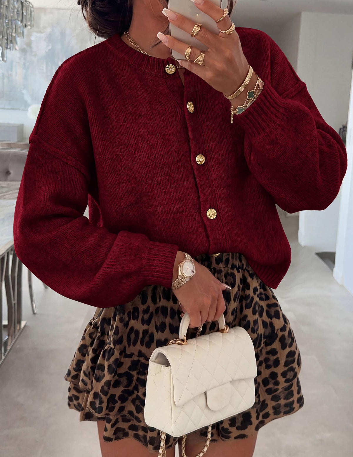 PRETTYGARDEN Women's Button up Chunky Knit Cardigan Sweaters Crew Neck, Long Sleeve, Oversized Sweaters, Relaxed Fit, Soft Cozy Casual Outerwear, Fall Outfits, Winter Fashion Clothing