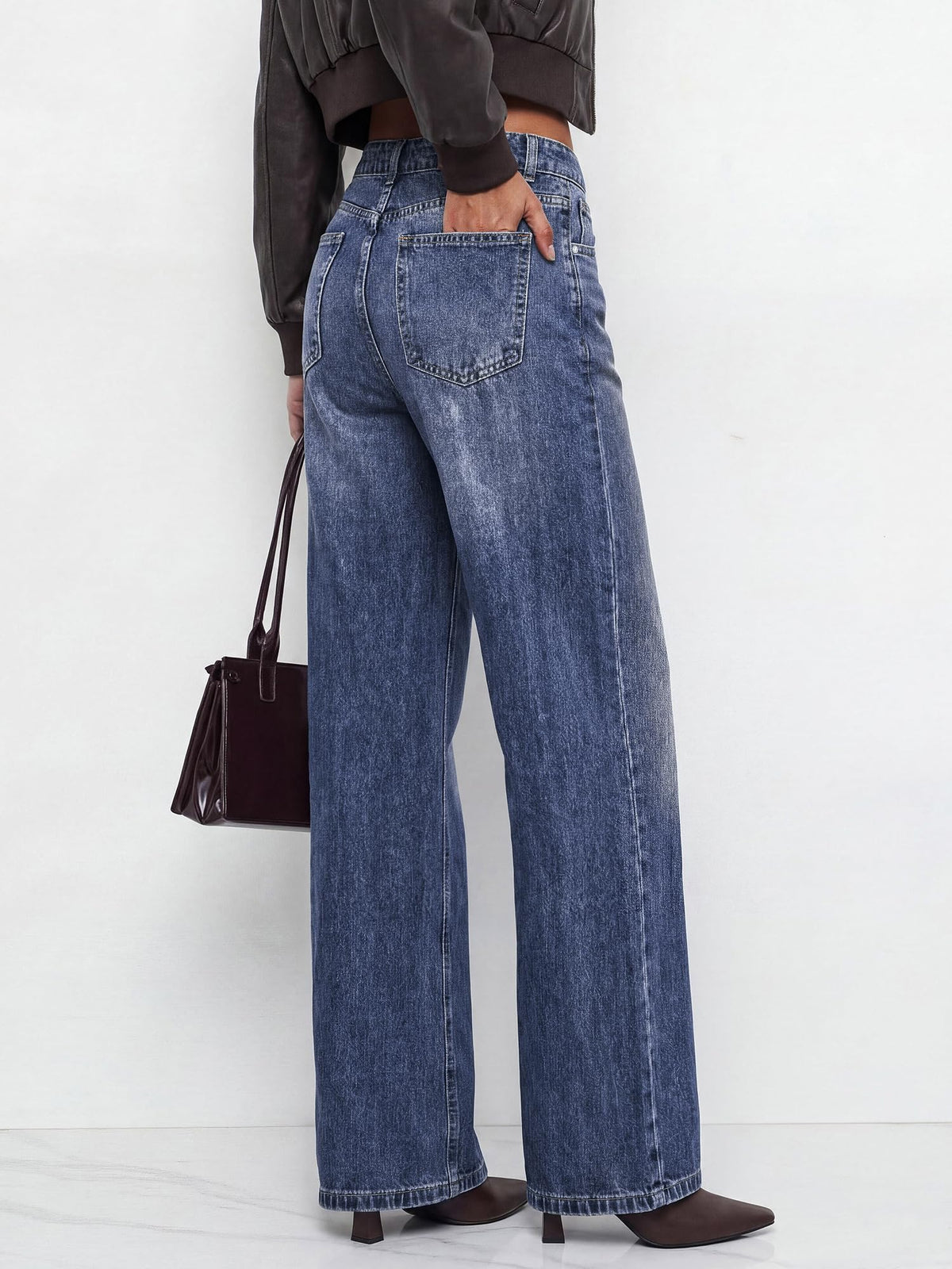 BTFBM Women Casual Straight Leg Jeans Trendy High Waisted, Pockets, Long Denim Pants, Slacks, Bottoms, Vacation Outfits, Travel Airport, Fashion Clothes, Fall Winter