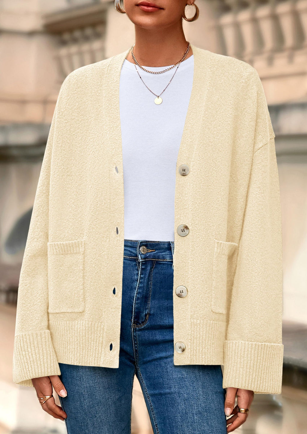 PRETTYGARDEN Women's Oversized Cardigan Sweaters Trendy Chunky Knit Long Sleeve V Neck Button Down Fall Winter Outfits