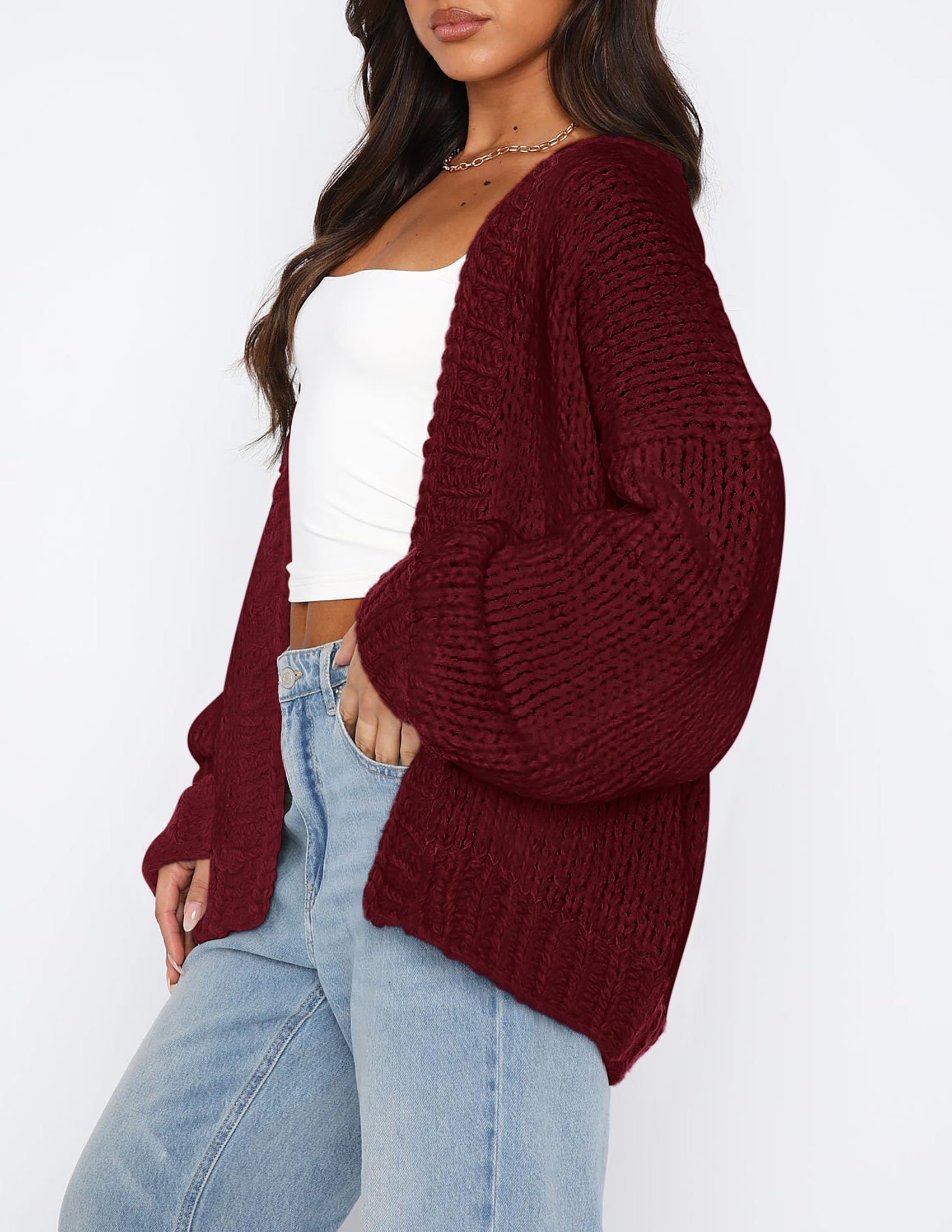 PRETTYGARDEN Cardigan Sweaters for Women Trendy Fall Fashion Long Sleeve Chunky Knit Cardigans Winter Clothing Outfits