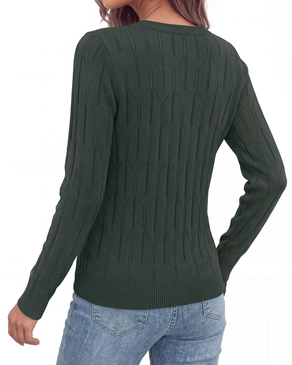 BTFBM Womens Sweaters Long Sleeve Crewneck Pullover Tops Dressy Casual Lightweight Knit Sweater,Small Hollow Out Boho Shirts, Fall Fashion,Winter Layer Basic Clothes,Business Casual Outfits