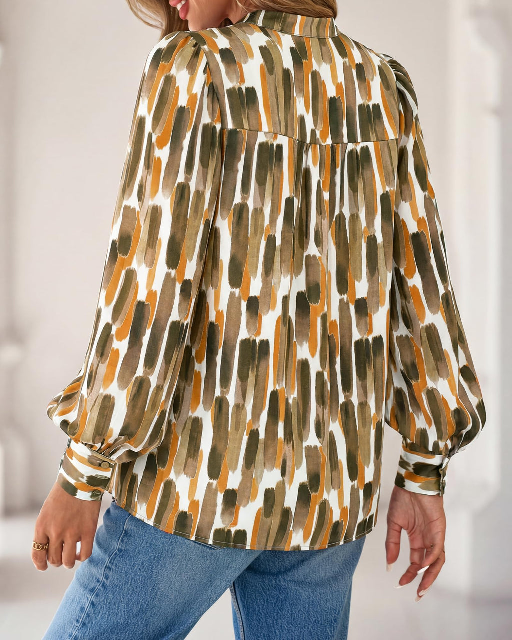 BTFBM Womens Tops Dressy Casual Spring Boho Floral V Neck Long Sleeve Half Button Down Shirt Work Business Blouses