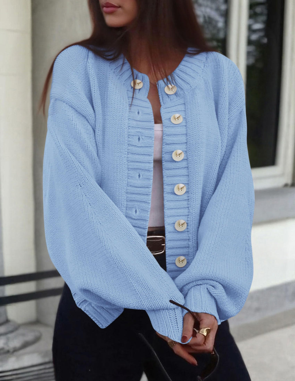 PRETTYGARDEN Women's Winter Cardigan Sweaters Trendy Chunky Knit Long Sleeve Button Up Casual Warm Fall Jackets Coats