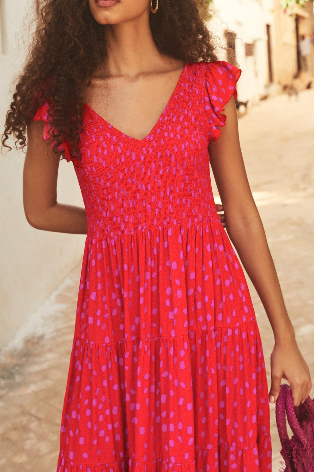 Visit the PRETTYGARDEN Store PRETTYGARDEN Women's Summer Floral Midi Dress Cap Sleeve V Neck Ruffle Long Flowy Boho Casual Beach Vacation Dresses