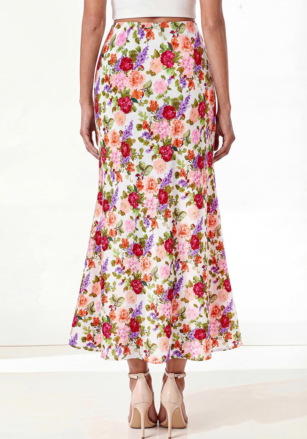 BTFBM Maxi Skirts for Women Summer Spring Boho Lightweight A Line High Waisted Wedding Guest Party Silk Midi Skirt