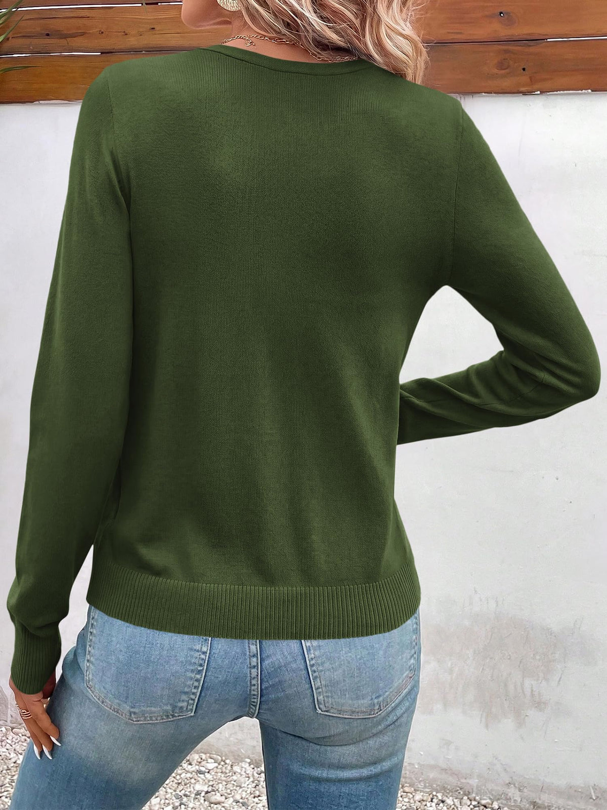 FreshPretty Womens Lightweight Long Sleeve Cardigan Button Up Sweaters,Open Front Casual Cardigans, Soft V Neck Knit Tops, Cute Knitwear Coats,Fall Winter Business Office Vacation Outfits