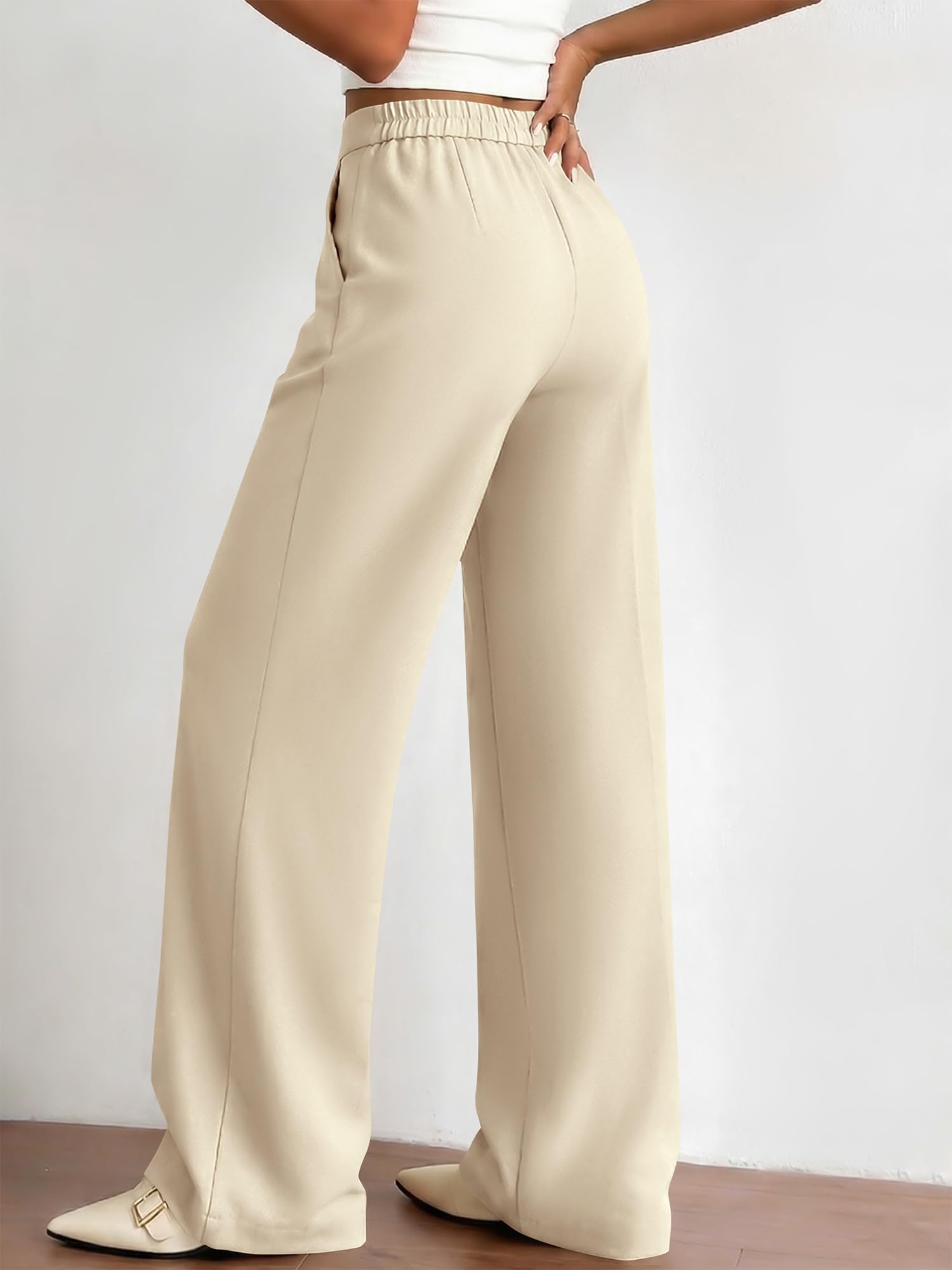 BTFBM Womens Dress Pants Wide Leg Trousers Pockets | High Waisted Long Business Casual Slacks Fall Fashion