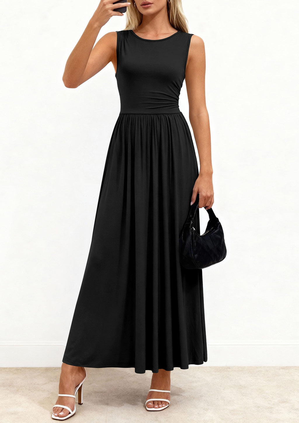 PRETTYGARDEN Summer Maxi Dresses for Women Sleeveless A Line Flowy Long Casual Sundress Wedding Guest Fashion Clothing