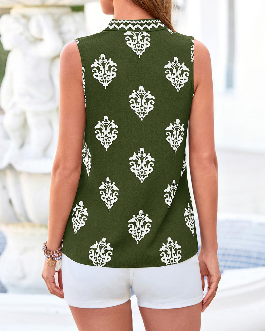 BTFBM Womens Tank Tops Floral Printed V Neck Sleeveless Spring Business Work Dressy Casual Shirts Chiffon Blouses