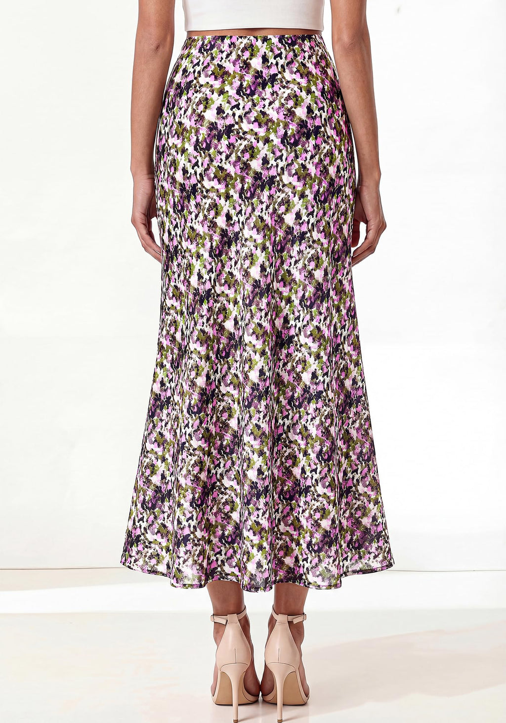 BTFBM Maxi Skirts for Women Summer Spring Boho Lightweight A Line High Waisted Wedding Guest Party Silk Midi Skirt