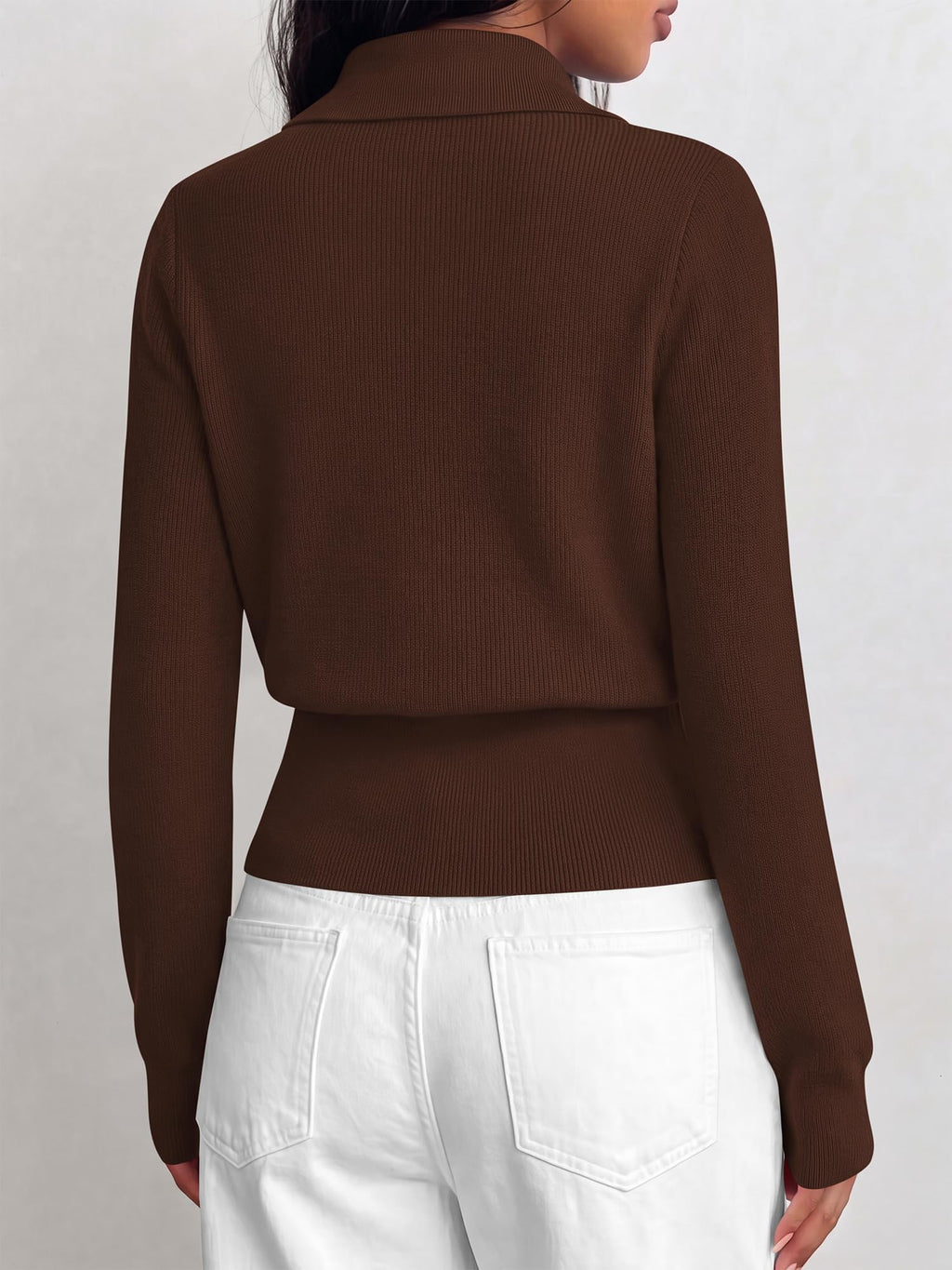BTFBM Women Long Sleeve Lightweight Cardigans Knitted Button Down Shirts Lapel V Neck, Cropped Sweaters, Slim Fit, Ribbed, Y2K Going Out Tops, Business Casual Outfits, Spring, Fall, Winter Layering