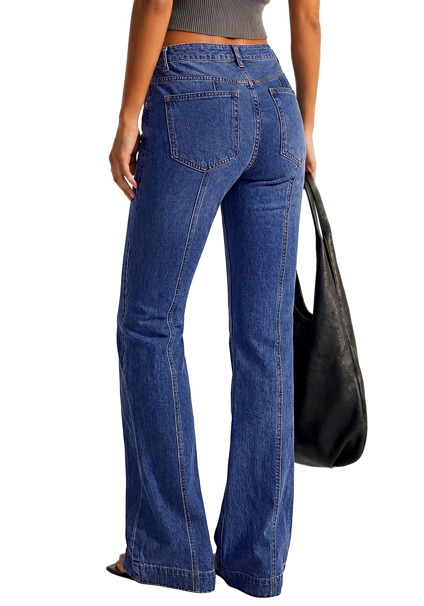 BTFBM Straight Leg Jeans for Women Stretchy Curve Appeal Pants Front Seam, Little Flare Bootcut Jean, High Waisted Denim Pockets, Travel Airport Outfits, Trendy Fall Fashion Clothing