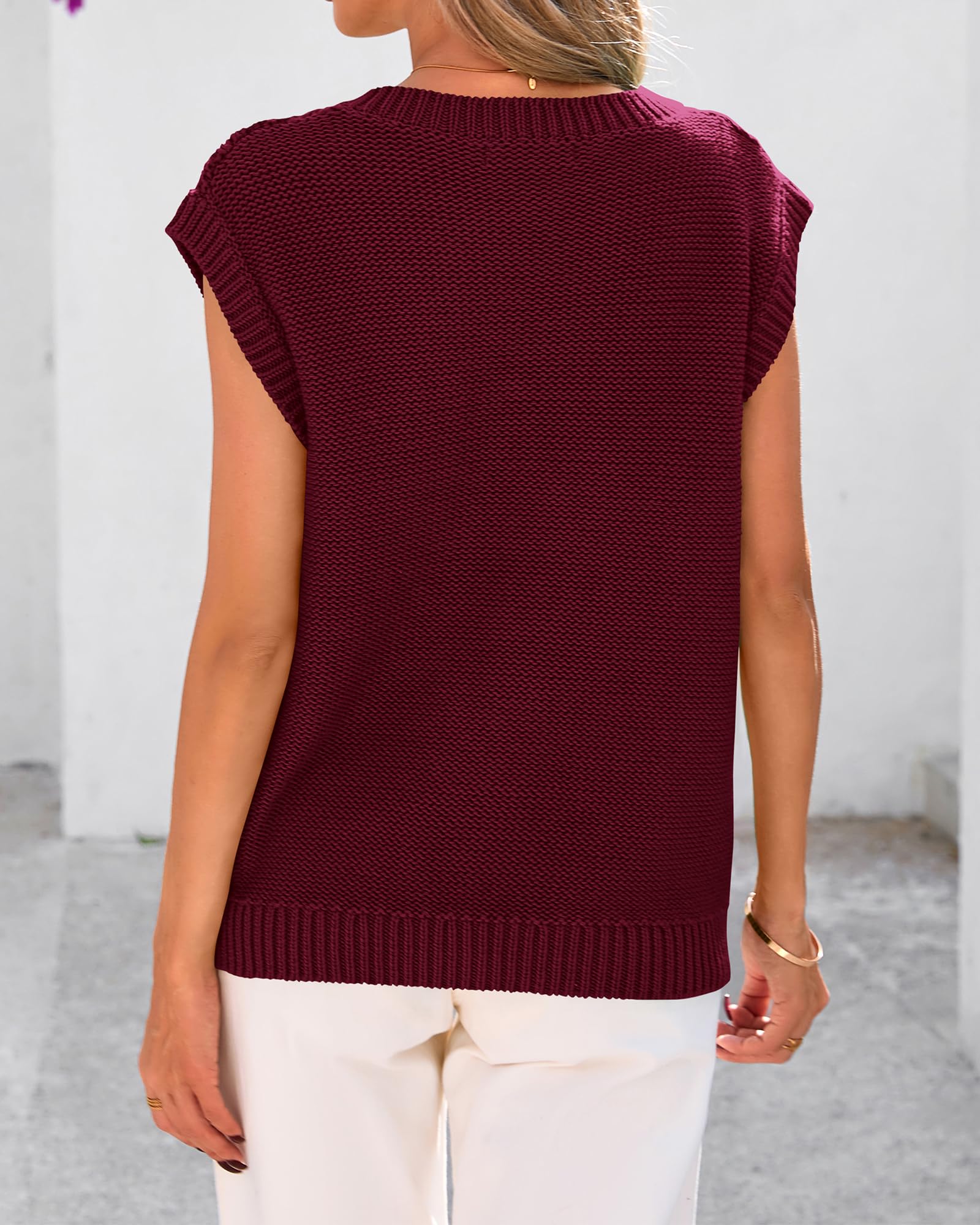 FreshPretty Sweater Vest Women Oversized V Neck Cable Knit Casual Pullover Sweaters Fall Outfits Sleeveless Tops