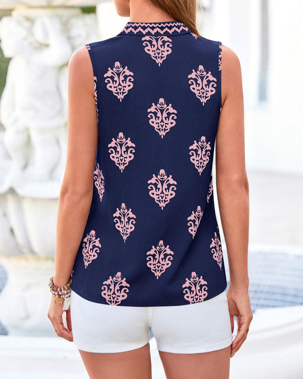 BTFBM Womens Tank Tops Floral Printed V Neck Sleeveless Spring Business Work Dressy Casual Shirts Chiffon Blouses