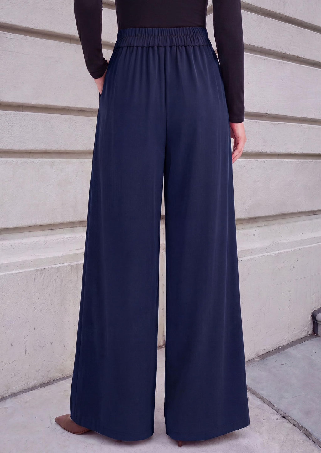 PRETTYGARDEN Women's Wide Leg Work Dress Pants Trousers | Palazzo Pant with Pockets, Lightweight Flowy, High Elastic Waistband, Office Wear, Business Casual Outfits, Fashion Clothing