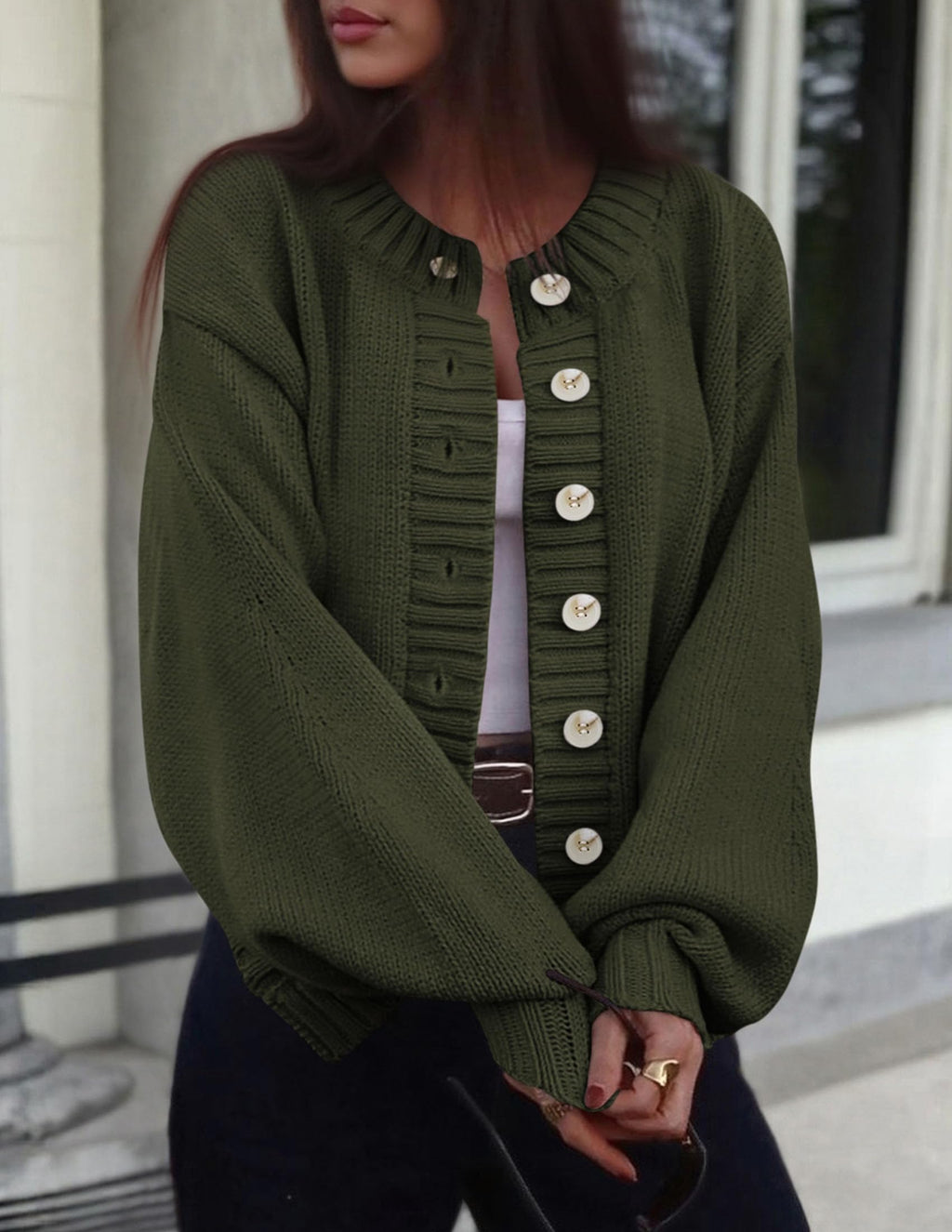 PRETTYGARDEN Women's Winter Cardigan Sweaters Trendy Chunky Knit Long Sleeve Button Up Casual Warm Fall Jackets Coats