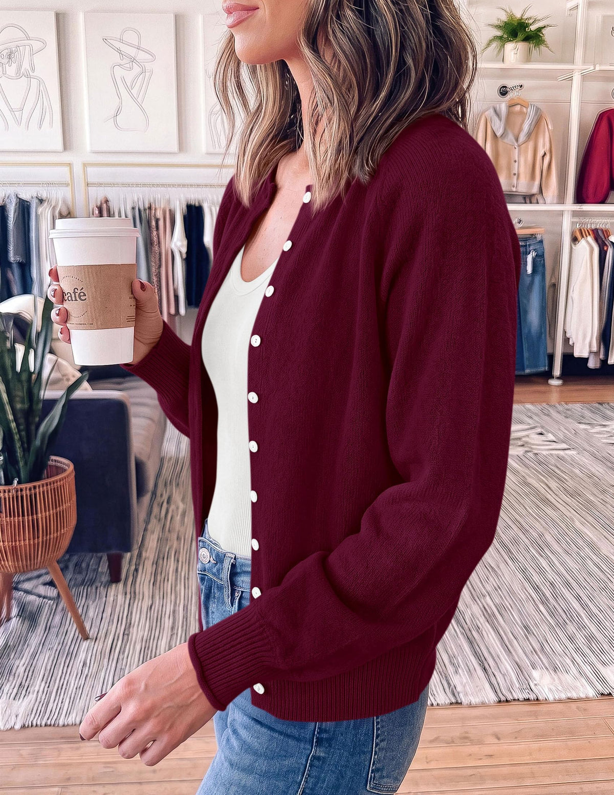 PRETTYGARDEN Women's Knit Cardigan Lightweight Cozy Sweaters Comfy Long Sleeve Work Tops, Button Down Shirts, Rolled Edges, Casual Fall Clothes for Going Out, Holiday, Winter Layering