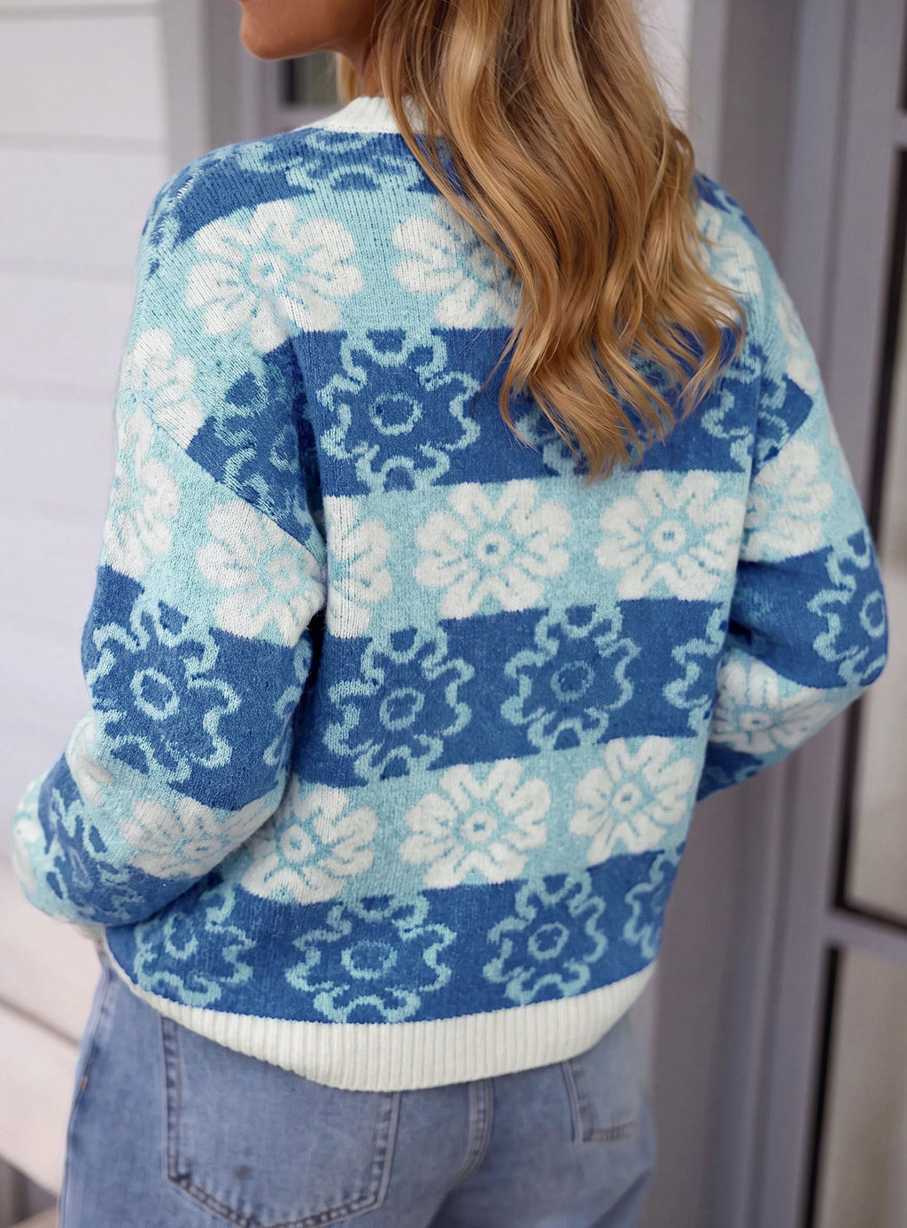 PRETTYGARDEN Women's Floral Crewneck Sweater Knit Pullover Loose Fit, Chunky Knit Sweaters Tops, Dressy Casual Work Vacation Holiday Outfits, Womens Fall Fashion, Winter Clothes