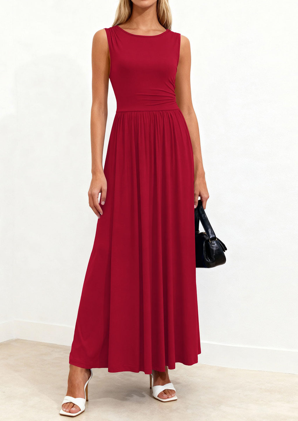 PRETTYGARDEN Summer Maxi Dresses for Women Sleeveless A Line Flowy Long Casual Sundress Wedding Guest Fashion Clothing