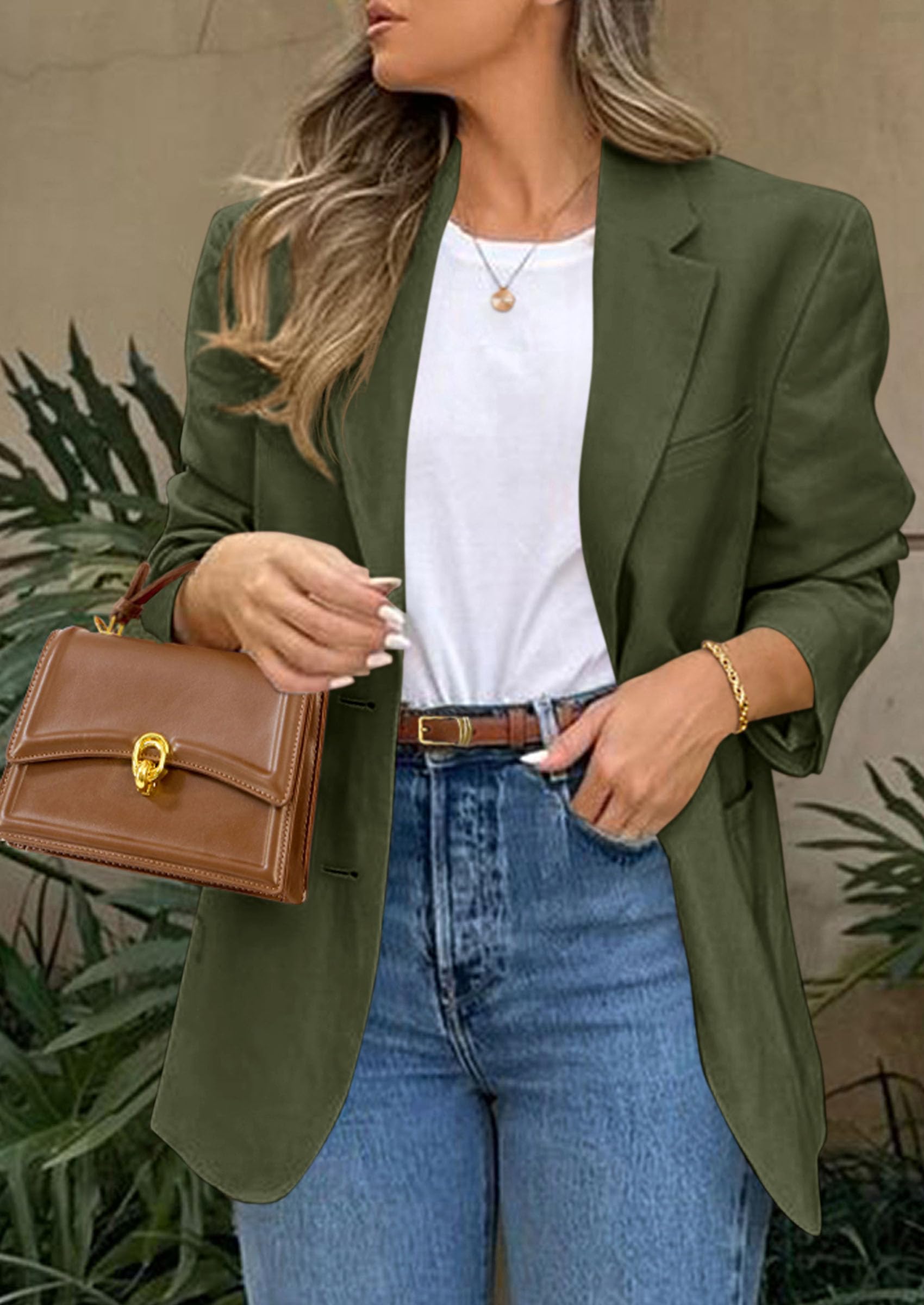 PRETTYGARDEN Blazers for Women Business Casual Long Sleeve Lapel Open Front Suit Jacket Work Blazer with Pockets