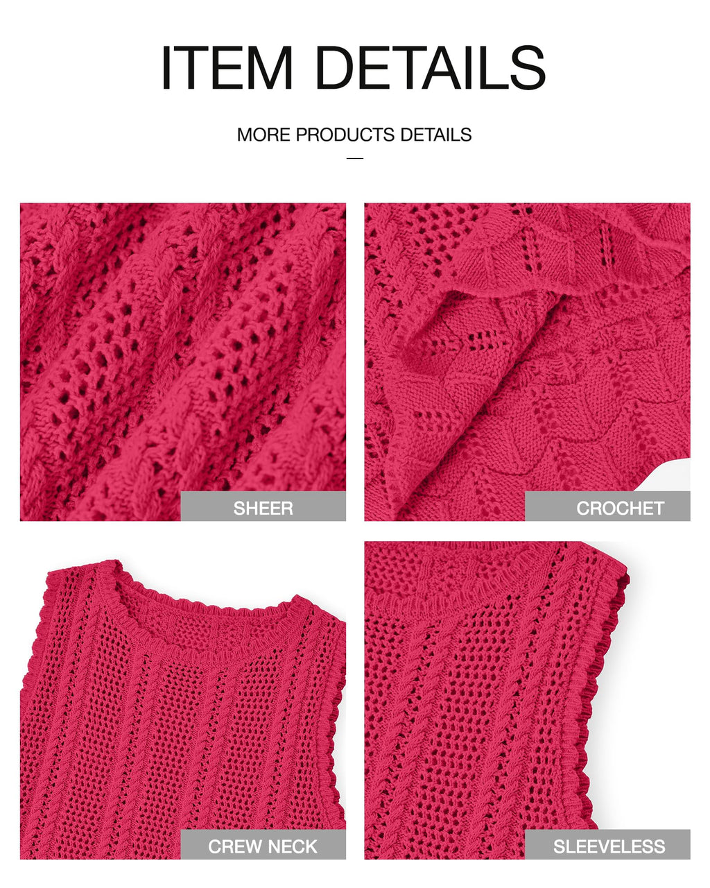 FreshPretty Crochet Tank Top Vacation Outfits for Women Sweater Vest Beach Cover Ups Spring Summer Sleeveless Cruise Resort Wear