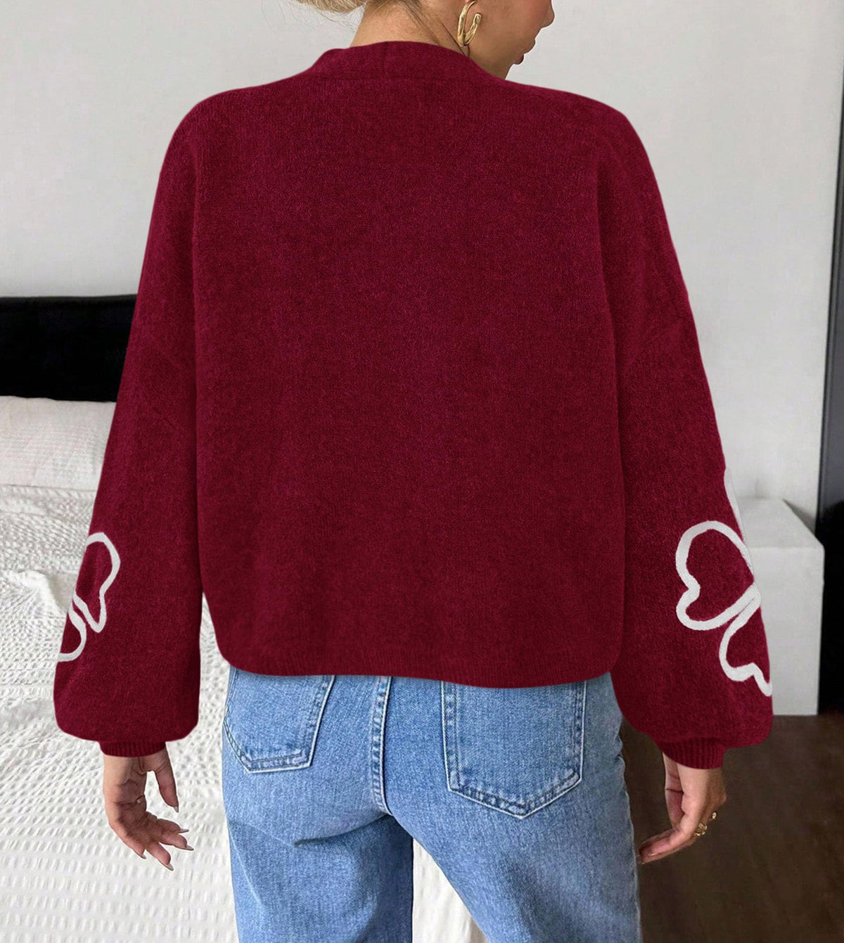 PRETTYGARDEN Women's Floral Oversized Cardigan Sweaters Trendy Fall Outfits Long Sleeve Sweater Jacket, Open Front Coat, Cozy Soft Chunky Knit, Casual Outerwear,Winter Fashion Clothing