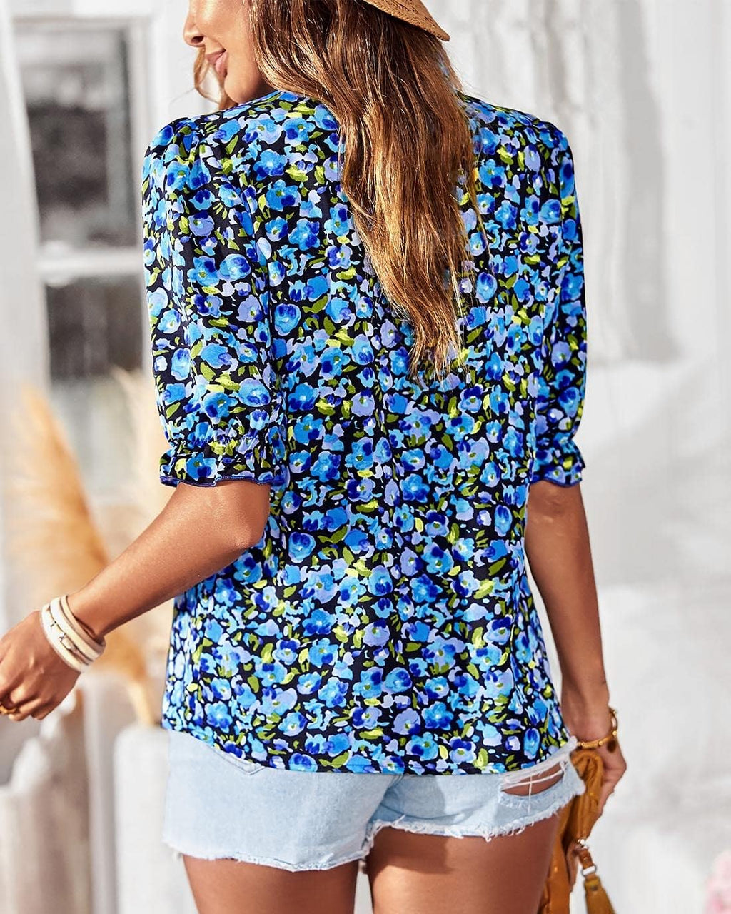 FreshPretty Women's Dressy Casual Blouses Business Work Tops Lace Trim Short Sleeve Office Shirts Summer Spring Outfits