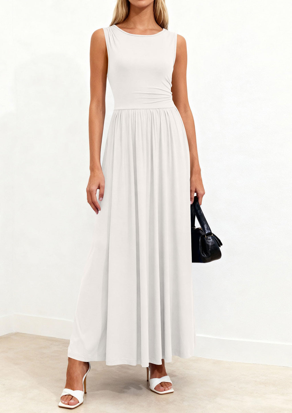 PRETTYGARDEN Summer Maxi Dresses for Women Sleeveless A Line Flowy Long Casual Sundress Wedding Guest Fashion Clothing