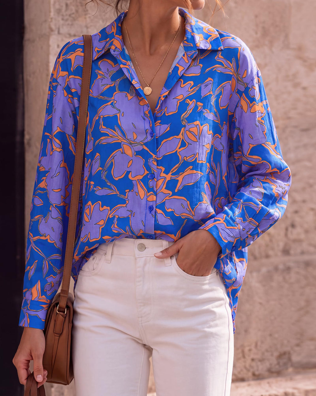 BTFBM Womens Blouses Dressy Casual Floral Long Sleeve Shirts Polka Dot Tops Classic Lapel Collar,Button Cuffs,V Neck Button Down Shirt,Business Casual Outfits,Early Fall Fashion Clothing Trendy