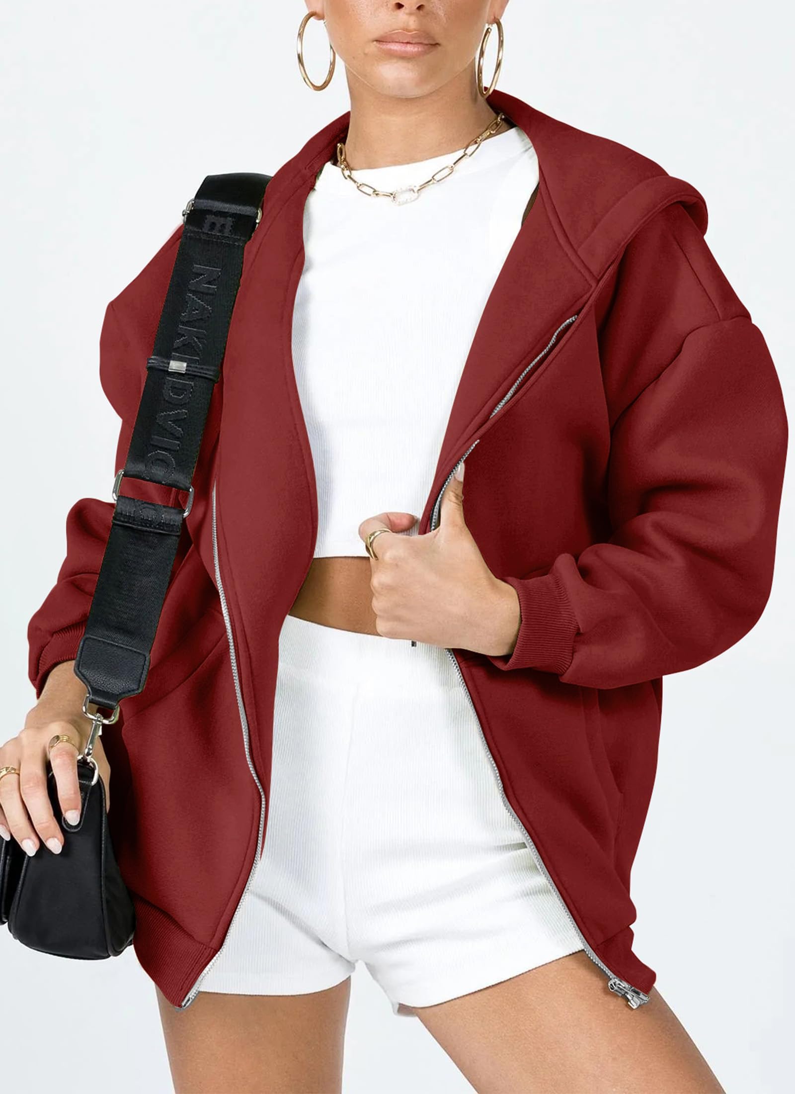 PRETTYGARDEN Women's Zip Up Y2K Hoodies Casual Long Sleeve Sweatshirts Fall Spring Track Jackets with Pockets