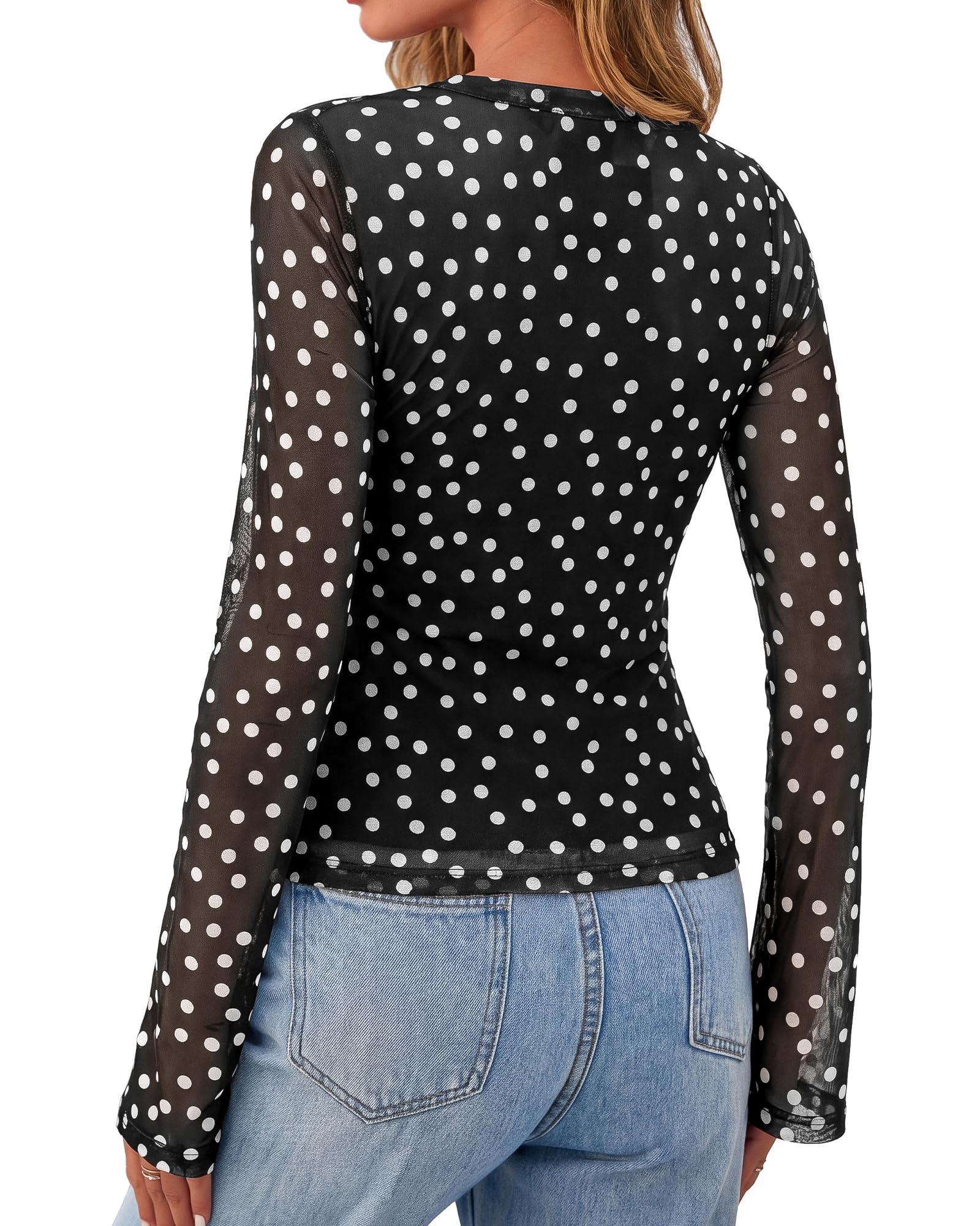 BTFBM Button Down Shirts for Women Spring Boho Tops V Neck Long Sleeve Blouses Ruched Mesh Fitted Fall Fashion