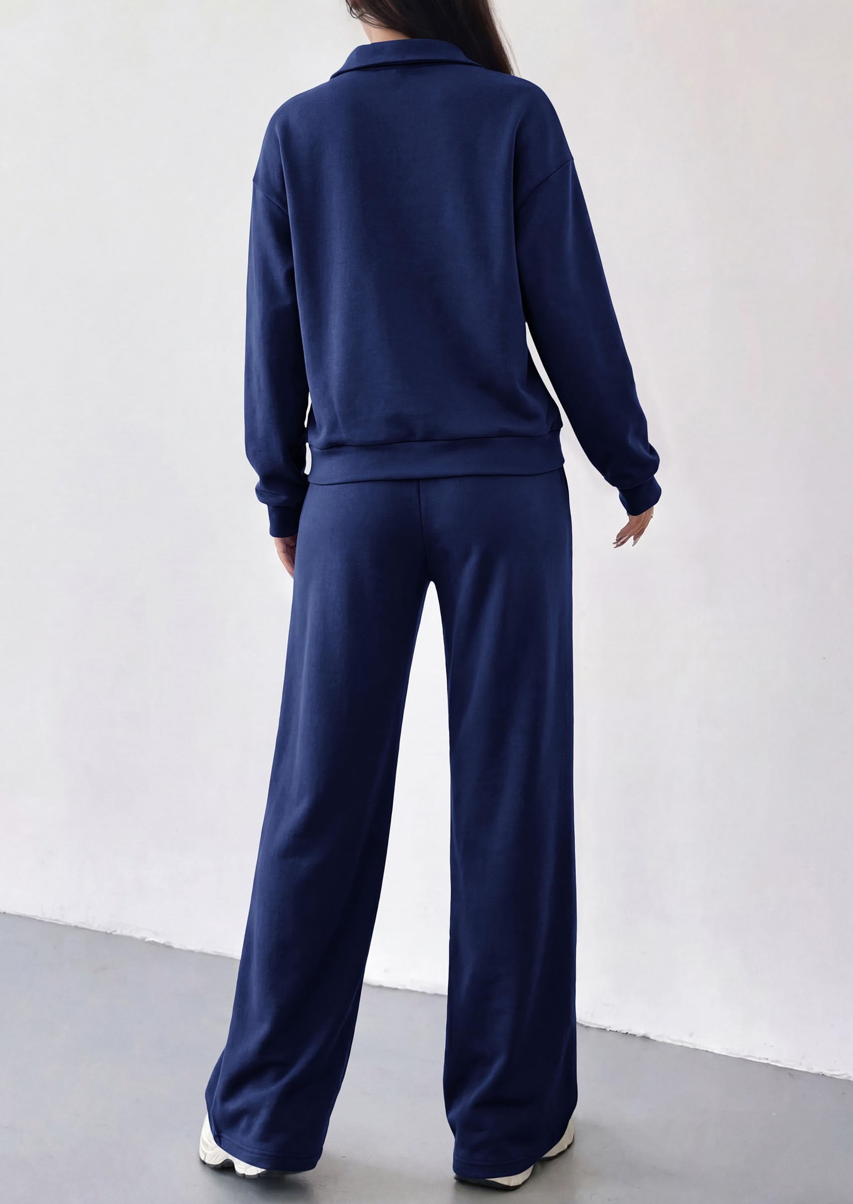 PRETTYGARDEN Women's Lounge Sets 2 Piece Outfits Sweatsuits | Half Zip Pullover Sweatshirts, Wide Leg Pants Pockets, Matching Workout Tracksuits, Airport Travel Resort Wear, Fall Clothes