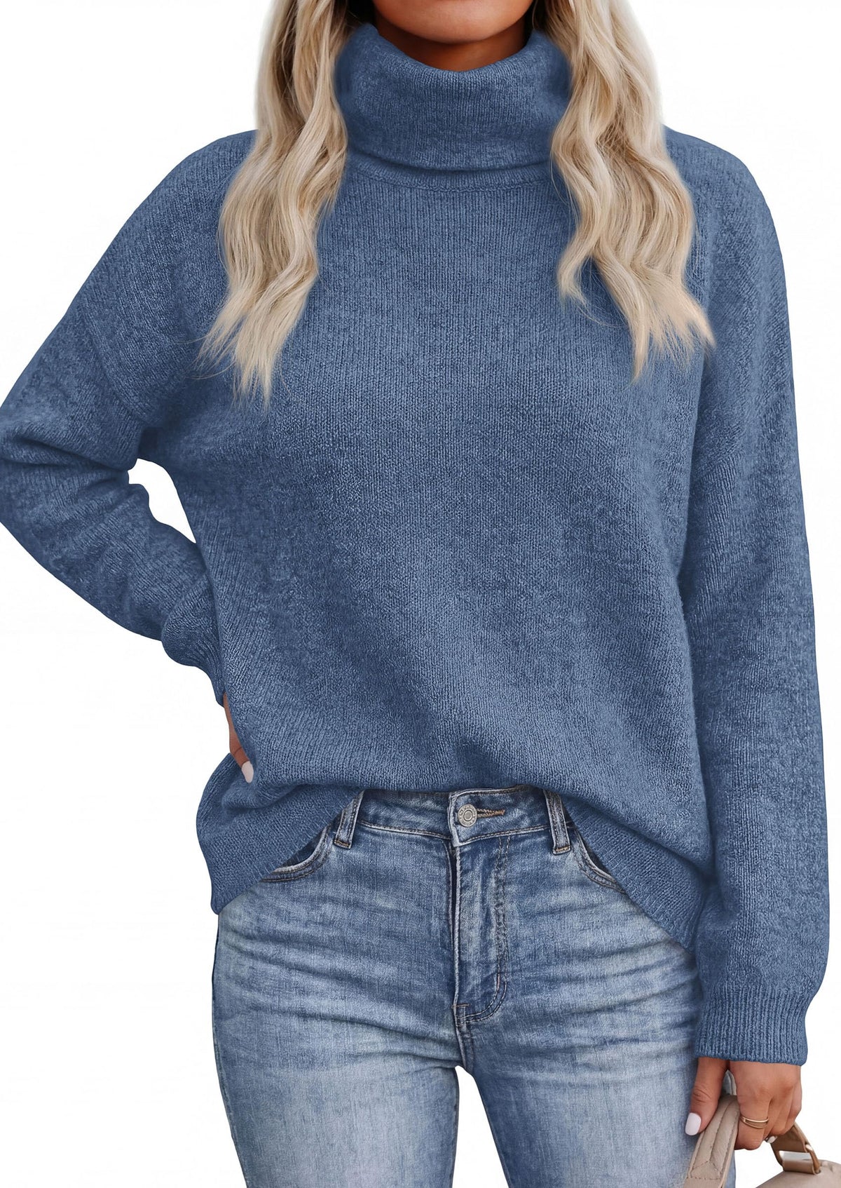 PRETTYGARDEN Women's Winter Turtleneck Sweaters Oversized Warm Pullover,Cozy Chunky Knit Sweater, Long Sleeve Tunic, Loose Fit Dressy Casual Tops, Trendy Fall Fashion Clothing, Holiday Outfits