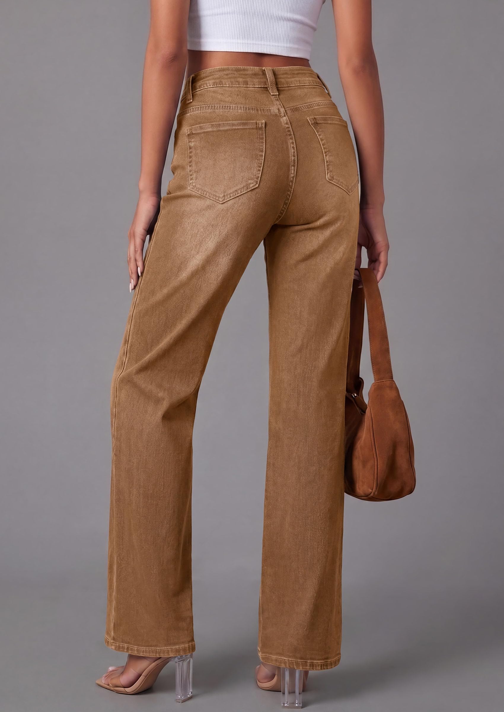 PRETTYGARDEN High Waisted Wide Leg Jeans for Women 2026 Trendy | Classic Straight Baggy Fit, Stretchy Denim Pants with Pockets, Casual Daily Work Going Out, All Season Wear