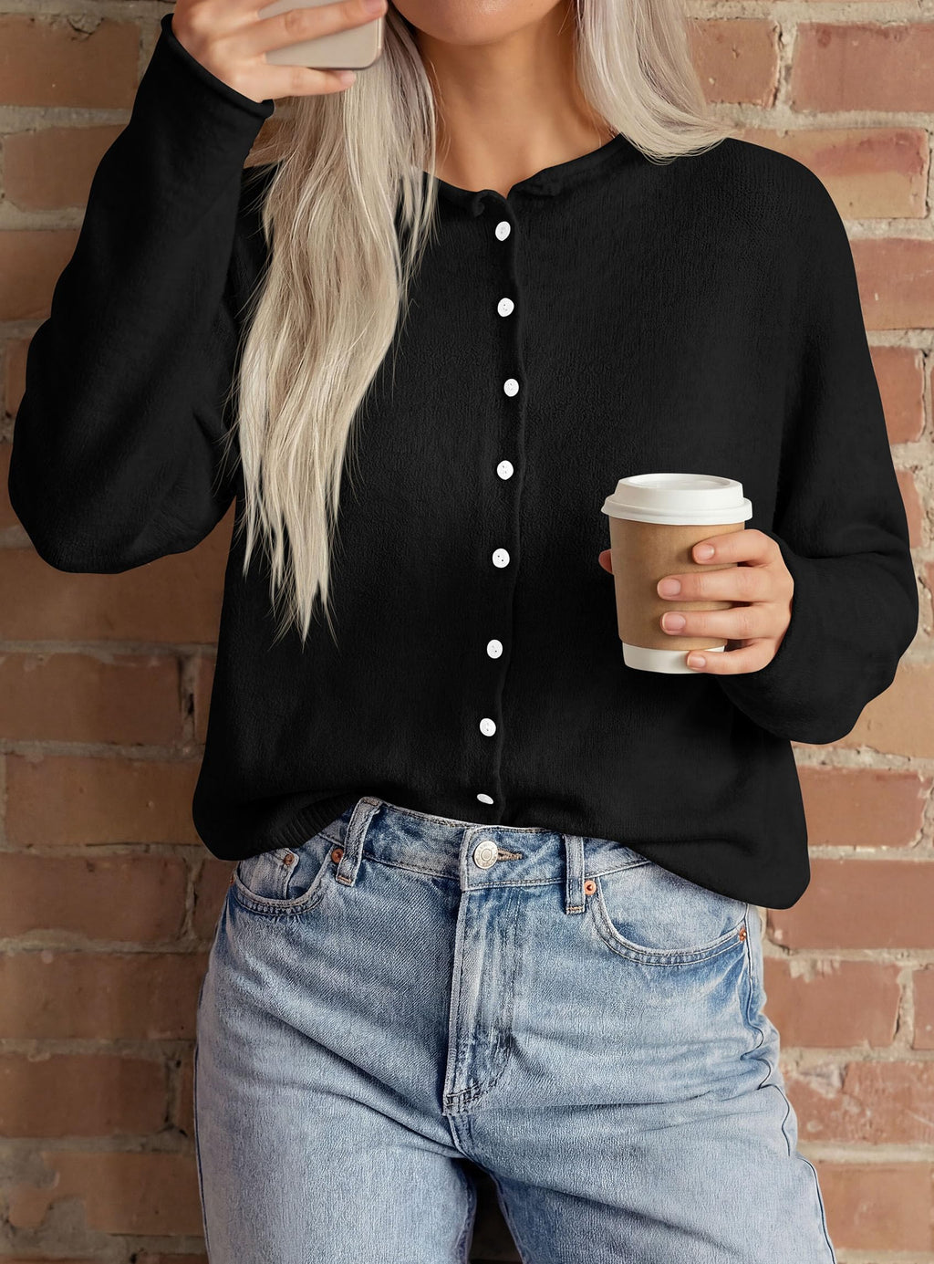 PRETTYGARDEN Button Up Cardigan for Women Knit Oversized Fall Sweaters