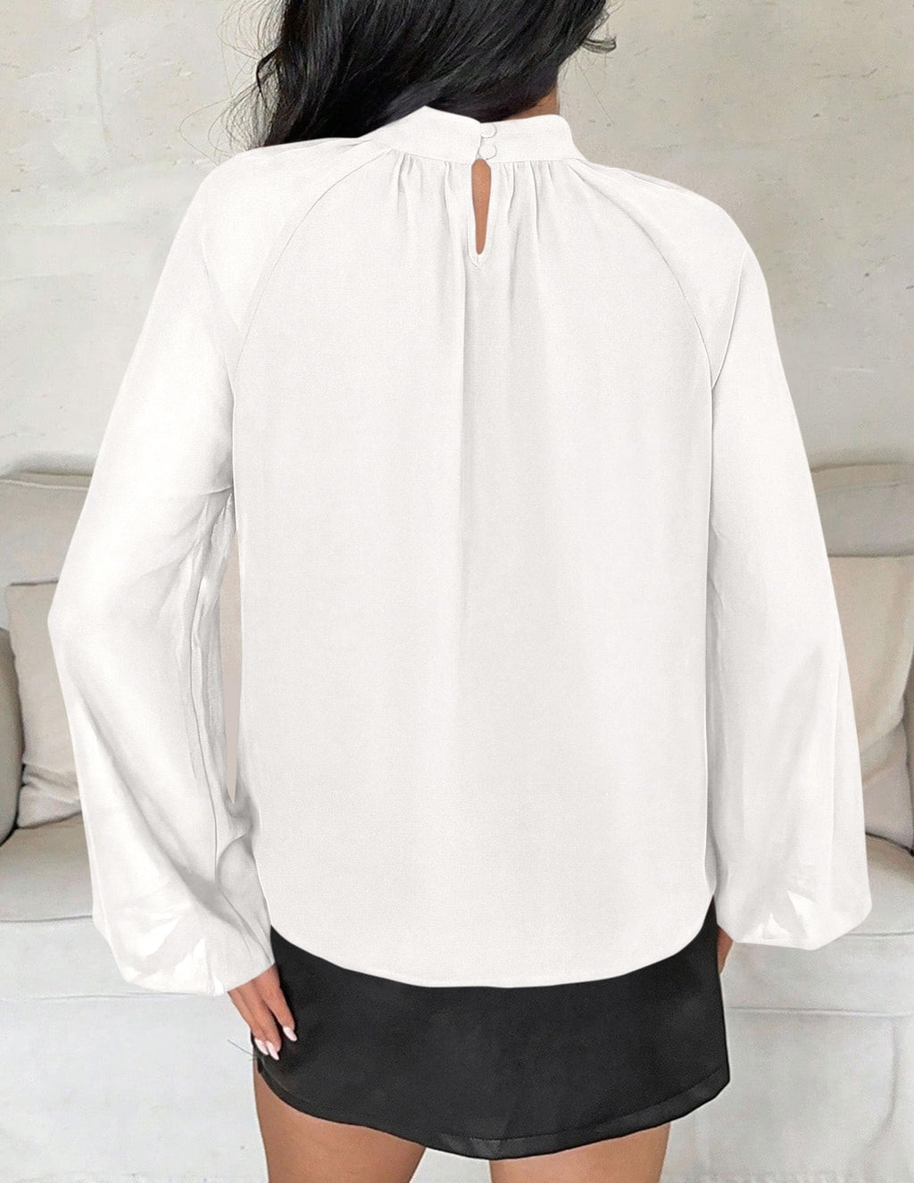 PRETTYGARDEN Chiffon Blouses for Women Dressy Casual Mock Neck Tops