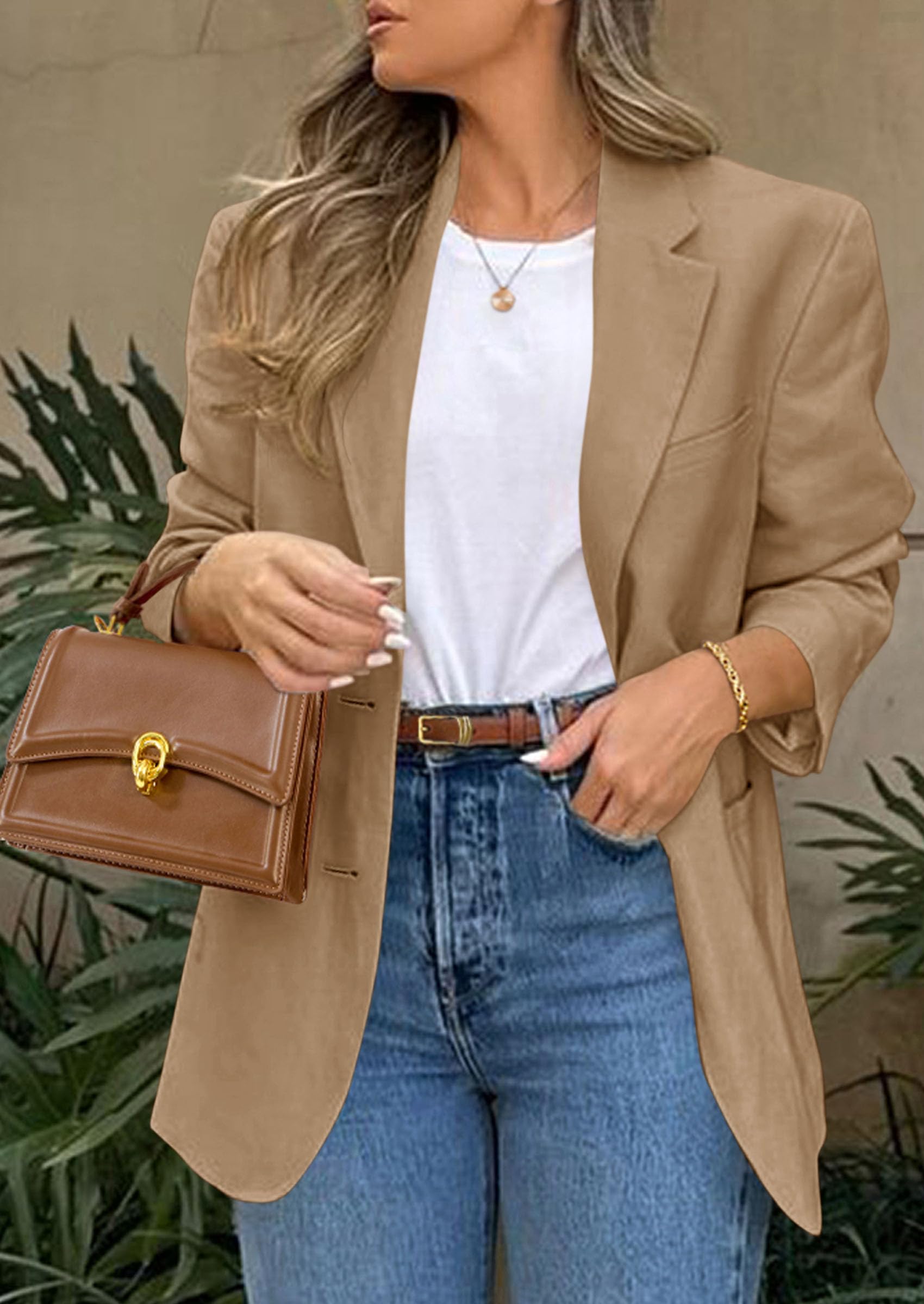 PRETTYGARDEN Blazers for Women Business Casual Long Sleeve Lapel Open Front Suit Jacket Work Blazer with Pockets