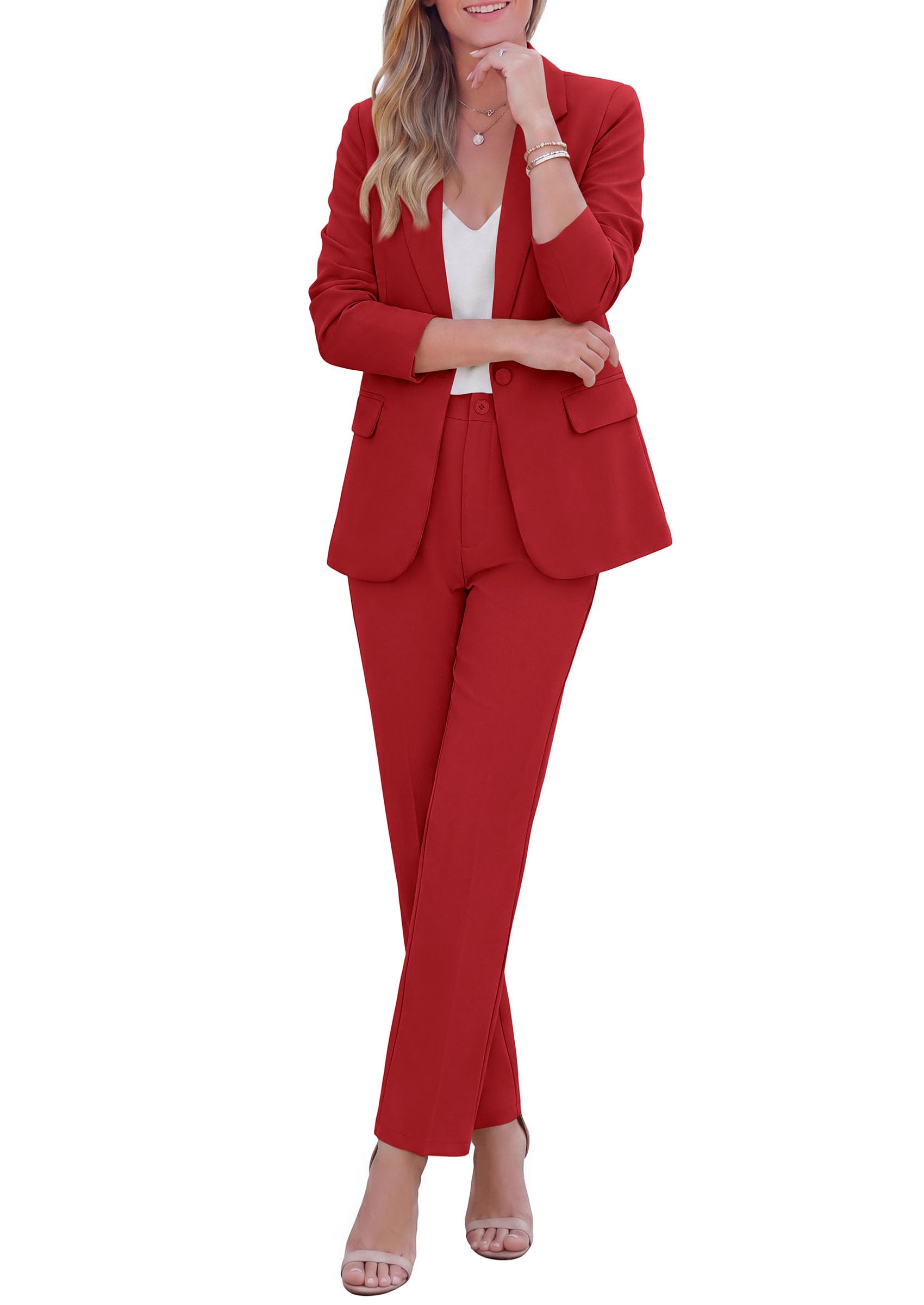 PRETTYGARDEN Two Piece Sets for Women Dressy Pant Suits