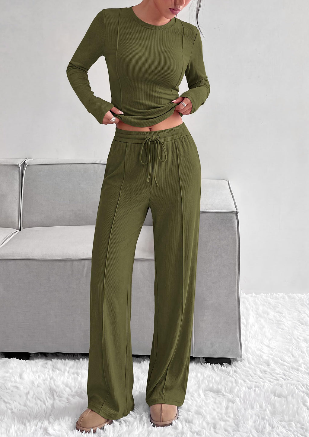 PRETTYGARDEN Womens 2 Piece Sets Long Sleeve Outfits