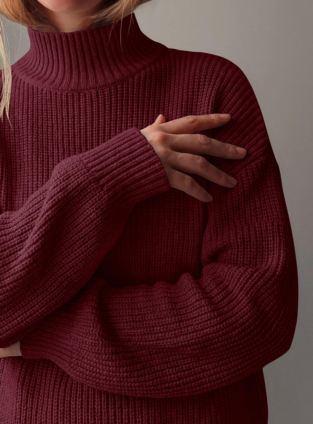PRETTYGARDEN Women's Chunky Knit Fall Mock Turtleneck Pullover Sweaters,Long Sleeve Shirts, Casual Work Office Clothes, Going Out Tops, Trendy Winter Holiday Sweater, Loose Fit, Soft Cozy Layering