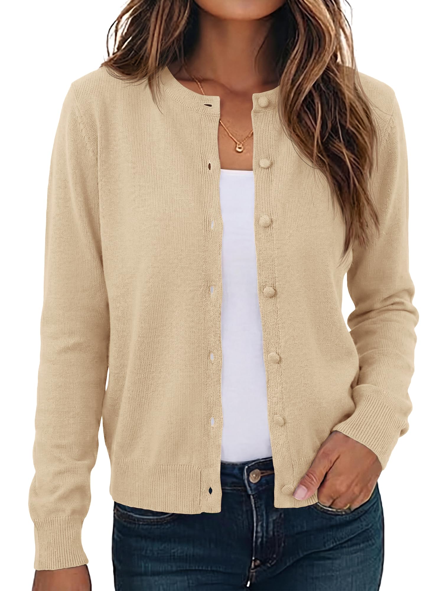 BTFBM Cardigan Sweaters for Women Lightweight Sweater Button Down Casual Knit Shrugs Tops Spring Fashion Clothing