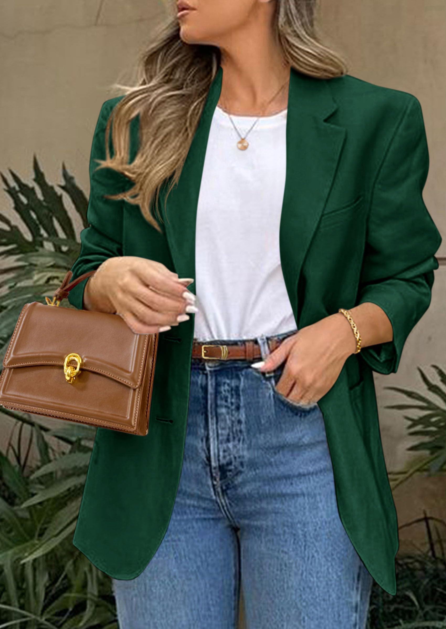 PRETTYGARDEN Blazers for Women Business Casual Long Sleeve Lapel Open Front Suit Jacket Work Blazer with Pockets