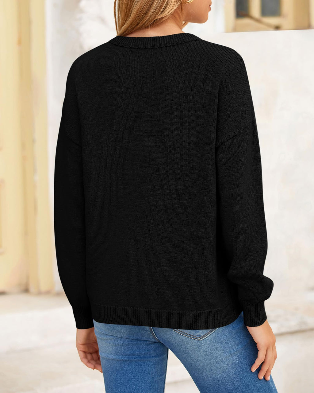 BTFBM Pullover Sweaters for Women Fall Crewneck Slouchy Long Sleeve Sweater Loose Casual Knit Tops Winter Clothes