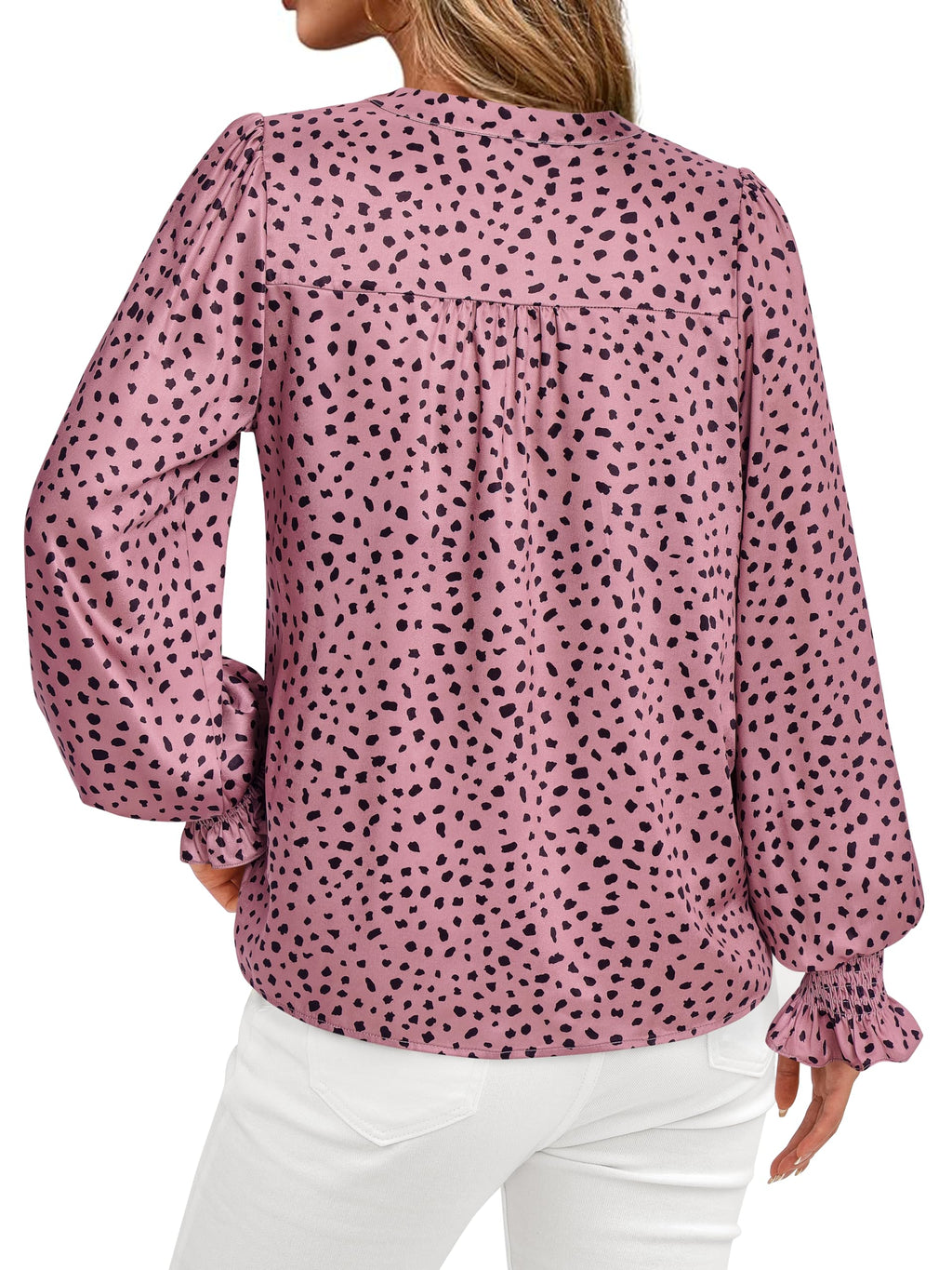 FreshPretty Womens Boho Floral Long Sleeve Tops Fall Fashion V Neck Loose Chiffon Work Blouses Dressy Casual Ruffle Shirts