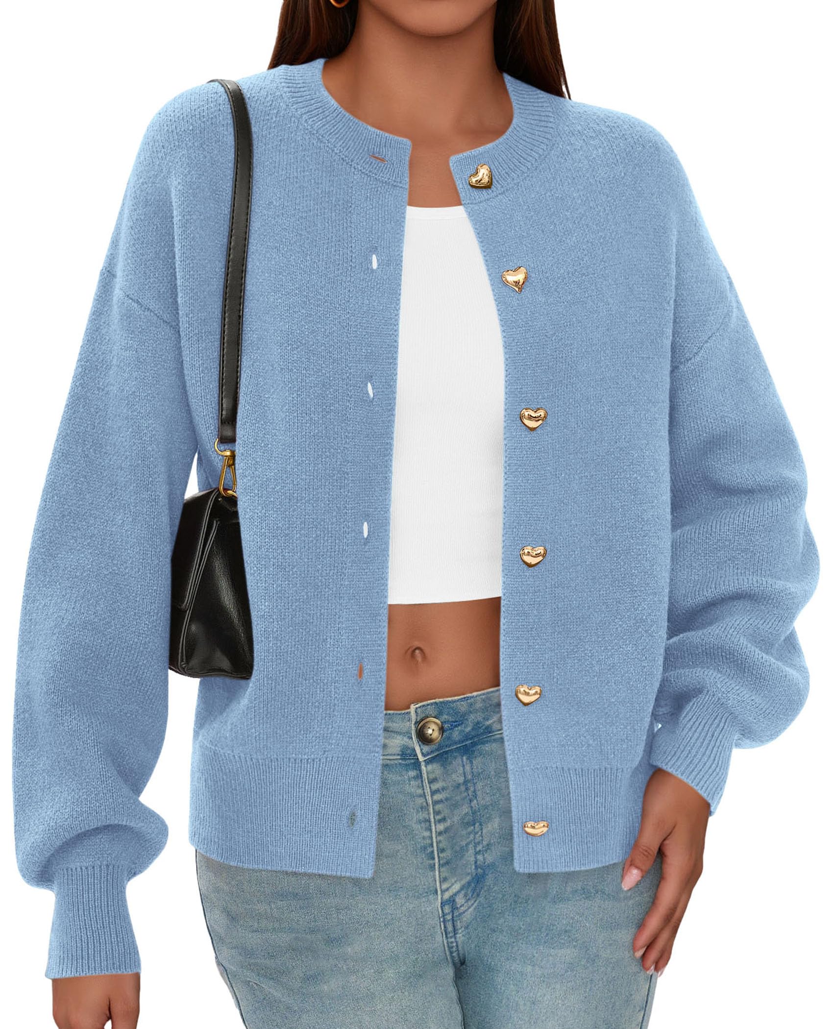 PRETTYGARDEN Cardigan for Women Fall Fashion Long Sleeve Trendy Button Down Work Office Sweaters Cute Winter Jacket