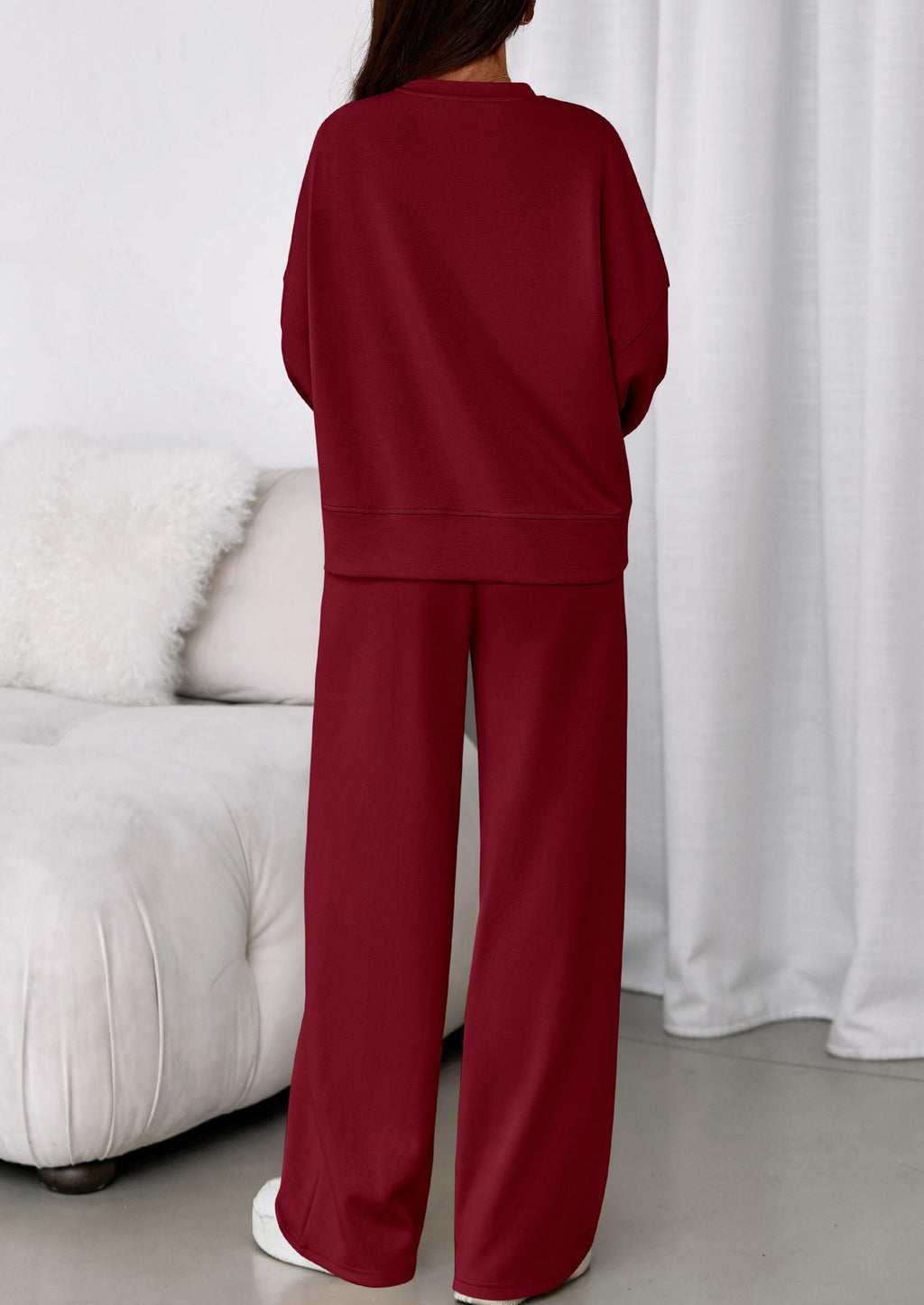 PRETTYGARDEN 2 Piece Sets For Women Fall Trendy Long Sleeve Sweatshirt Wide Leg Pants Loungewear Set Matching Sweatsuit