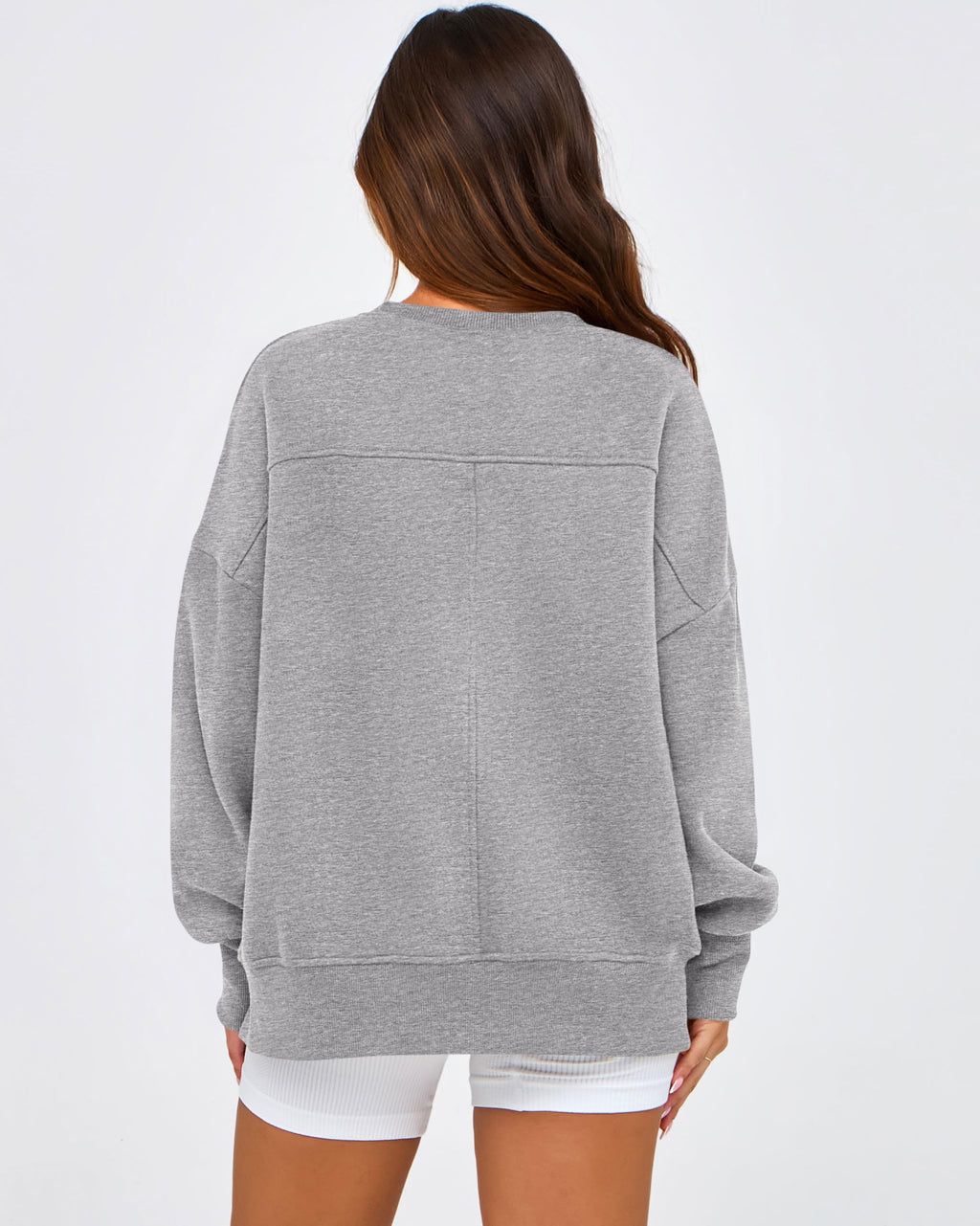 BTFBM Women's Casual Crewneck Sweatshirts Spring Long Sleeve Side Slit Workout Fleece Pullover Top Fashion Clothing