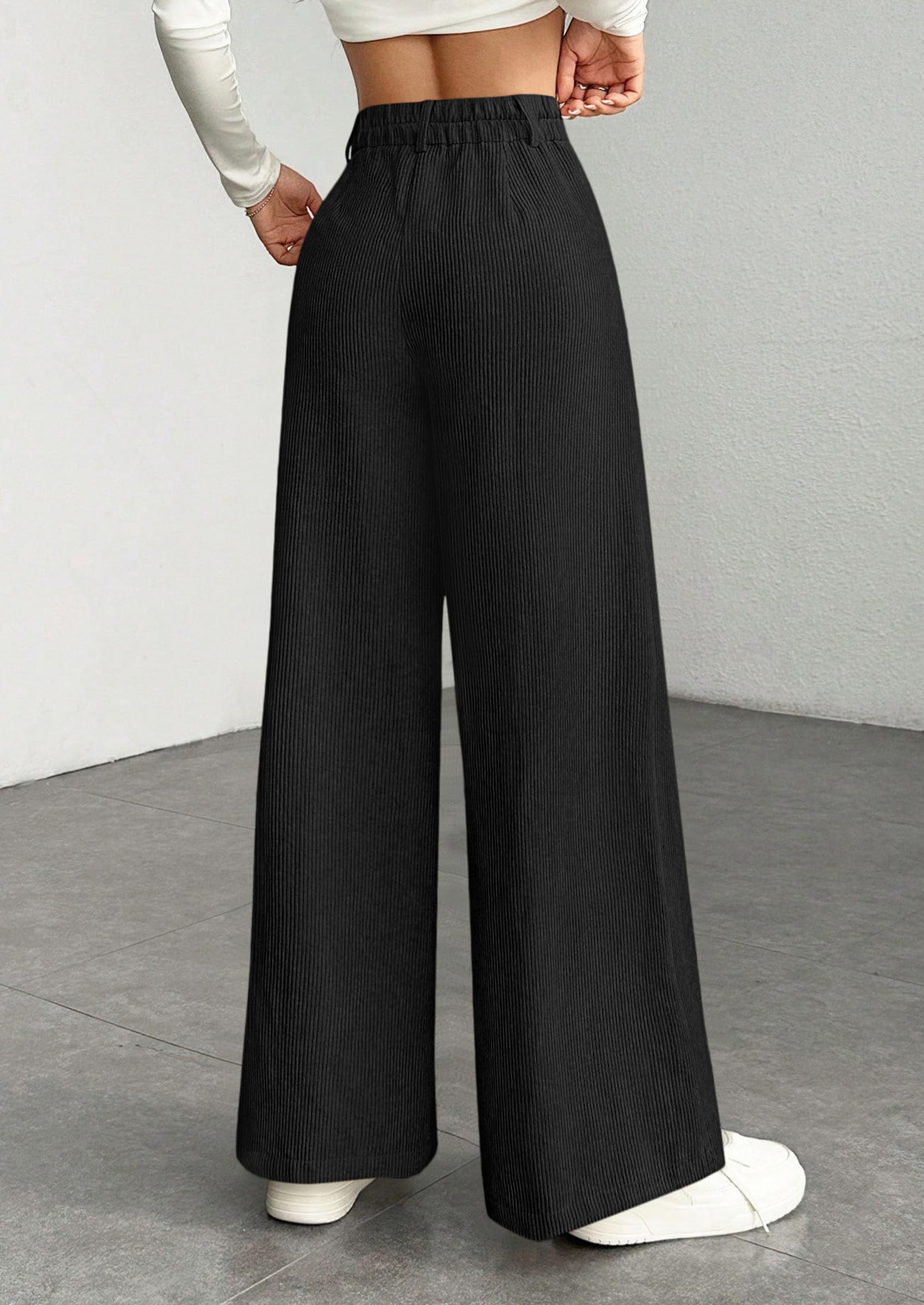 PRETTYGARDEN Women's High Waisted Corduroy Pants Casual